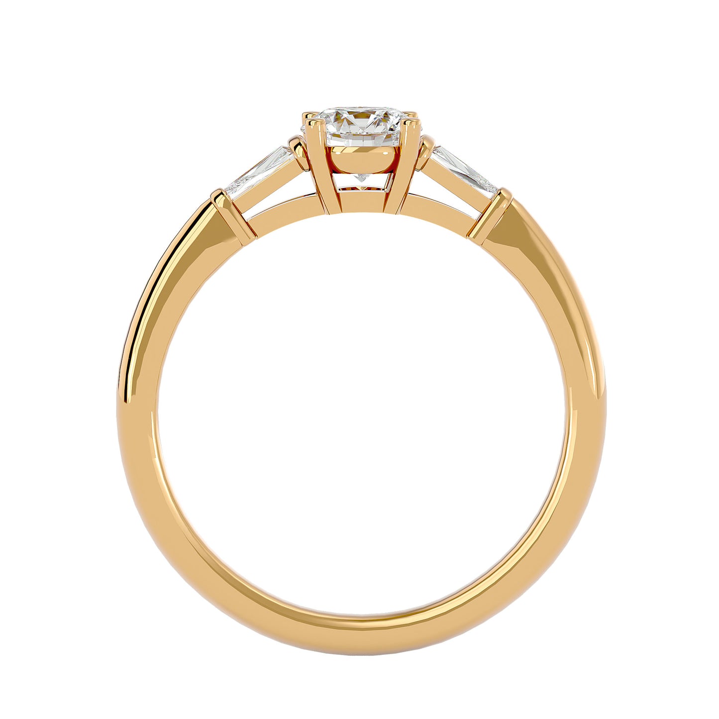Alessandra side tapper diamond engagement ring