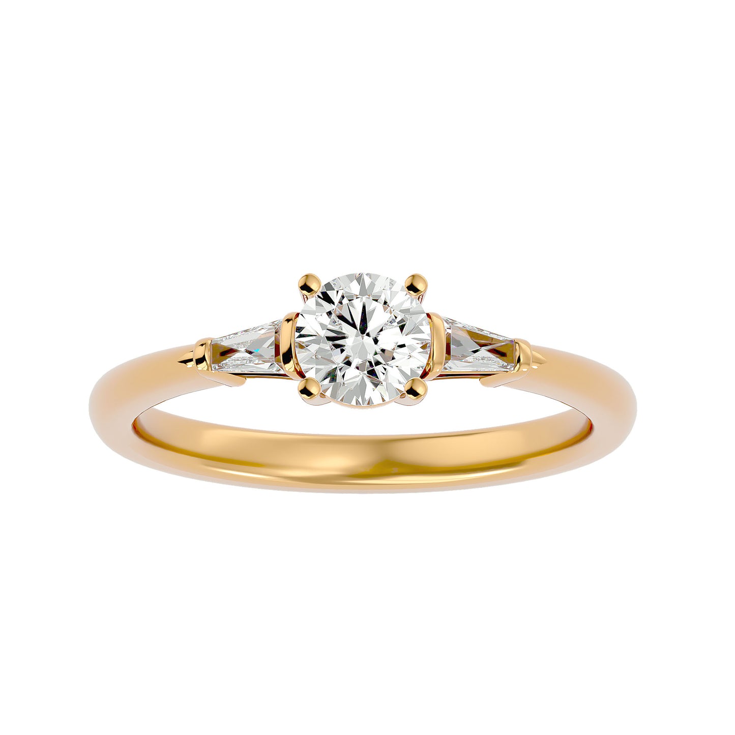 Alessandra side tapper diamond engagement ring