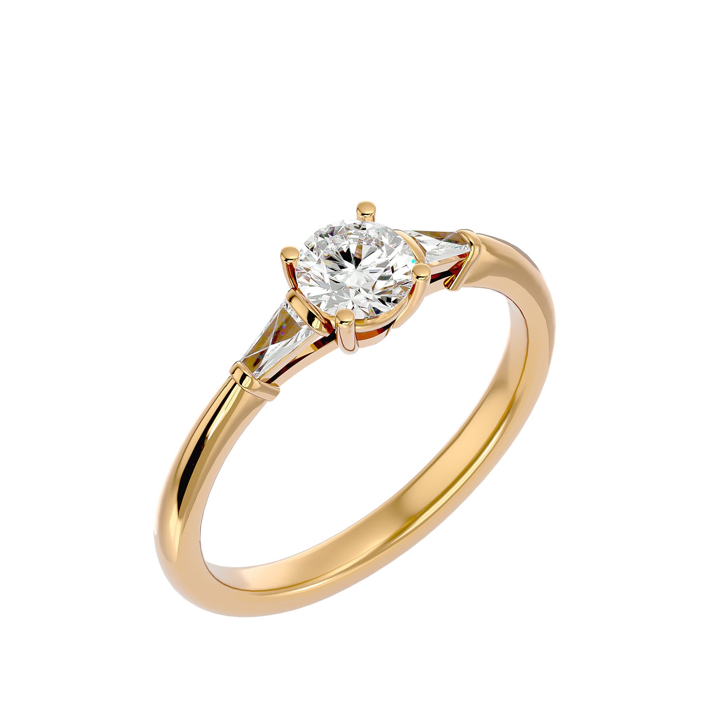 Alessandra side tapper diamond engagement ring