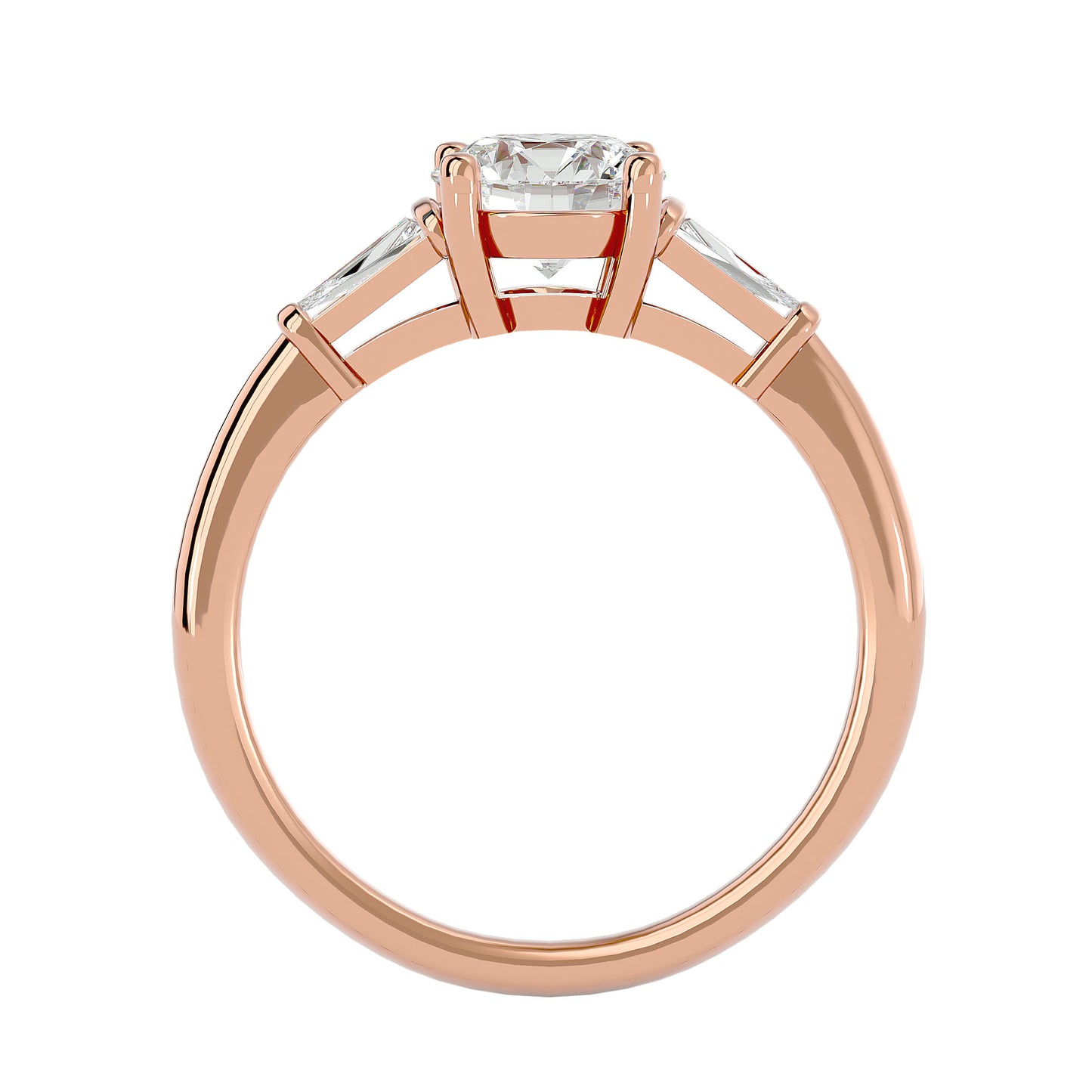 Lorenza side tapper diamond engagement ring