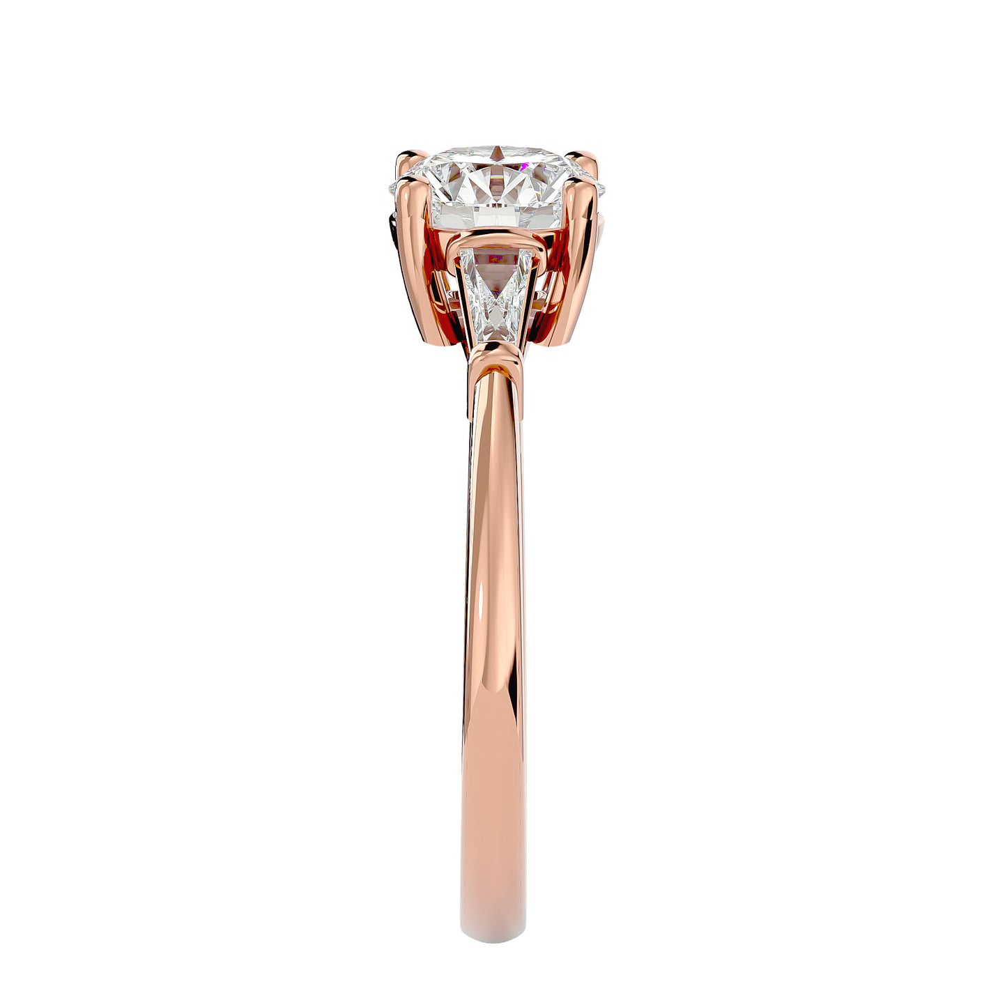 Lorenza side tapper diamond engagement ring