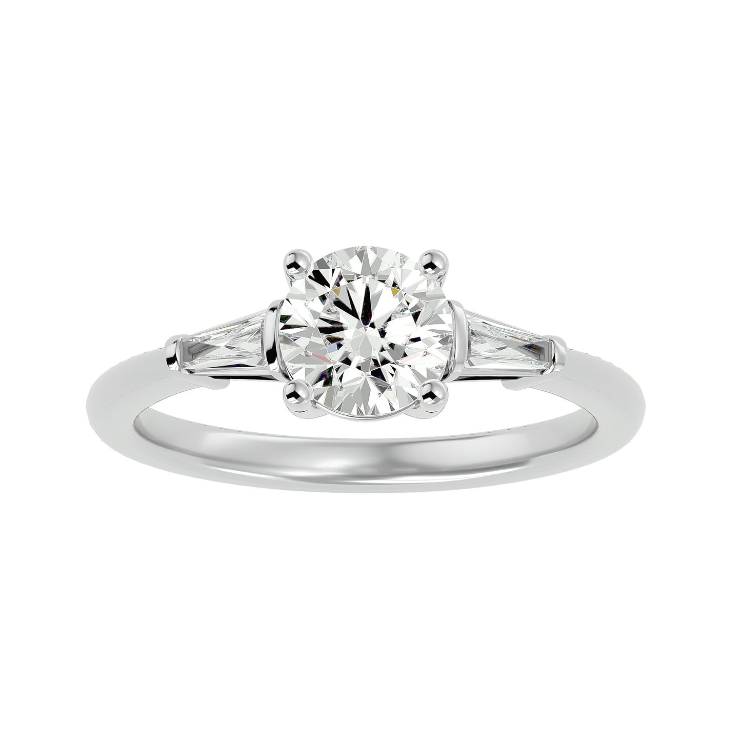 Lorenza side tapper diamond engagement ring