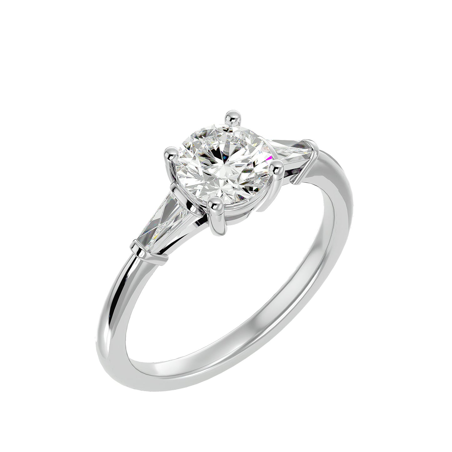 Lorenza side tapper diamond engagement ring