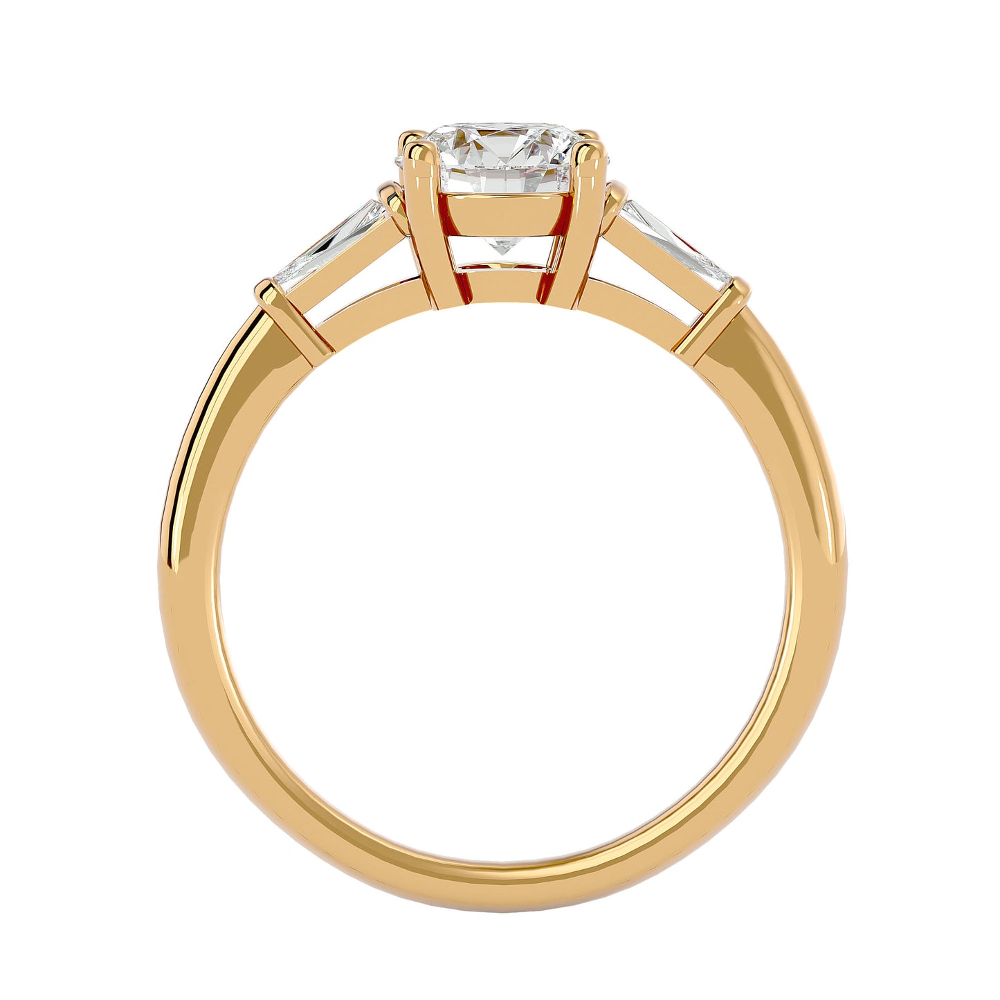 Lorenza side tapper diamond engagement ring