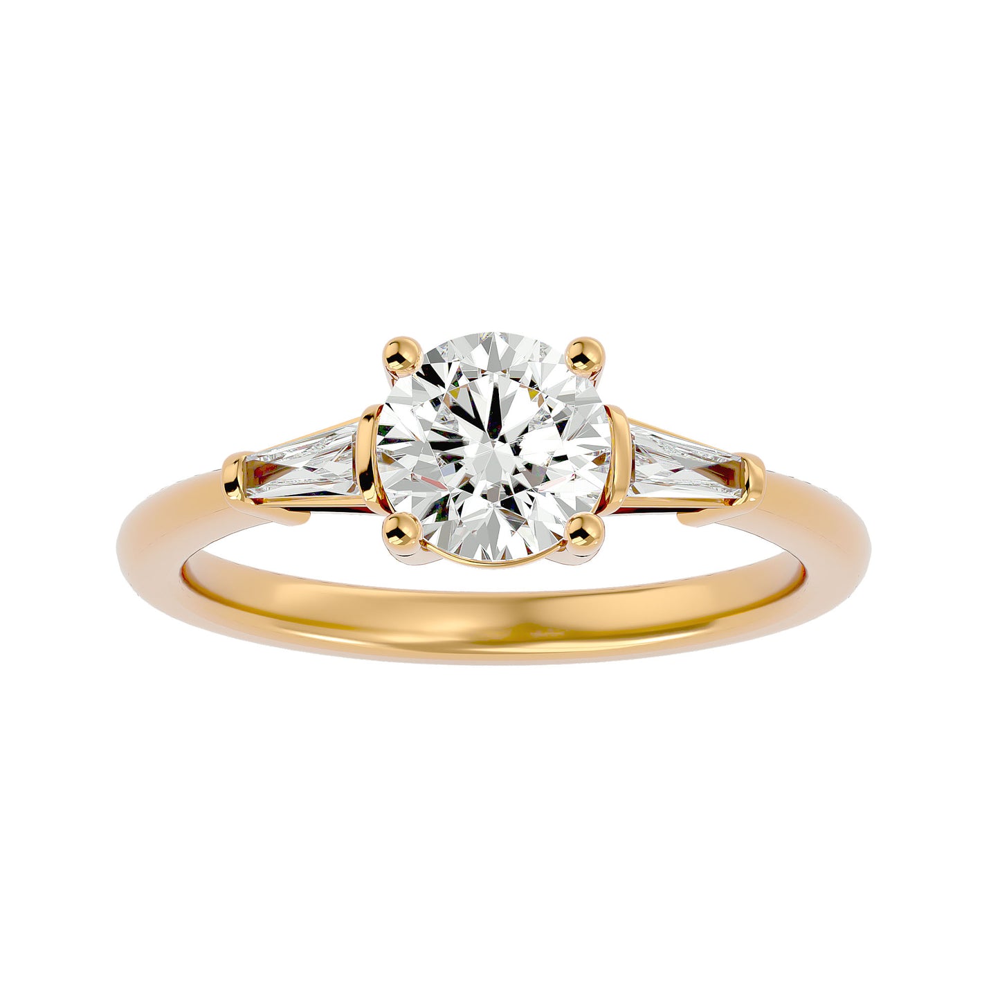 Lorenza side tapper diamond engagement ring
