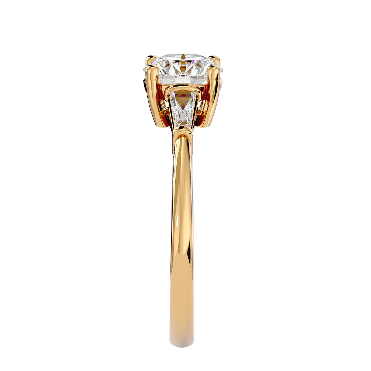 Lorenza side tapper diamond engagement ring