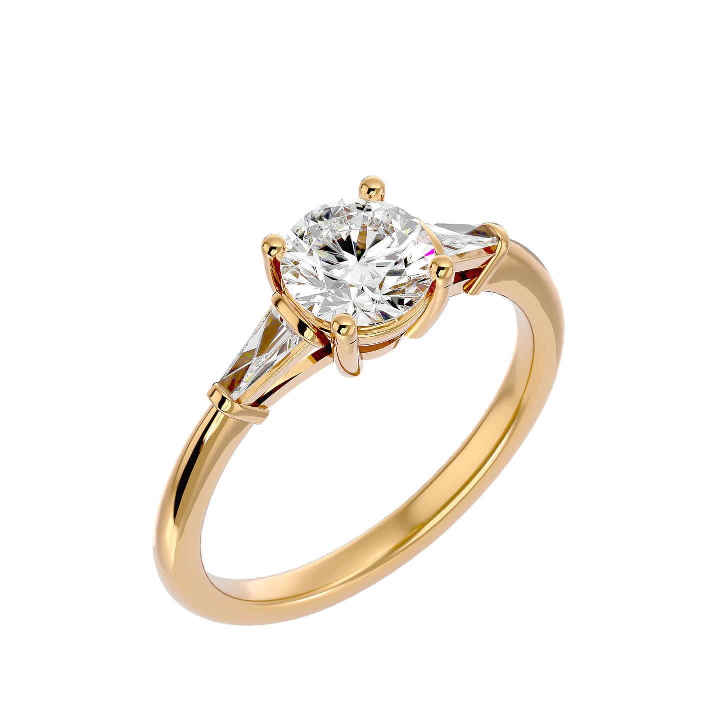 Lorenza side tapper diamond engagement ring