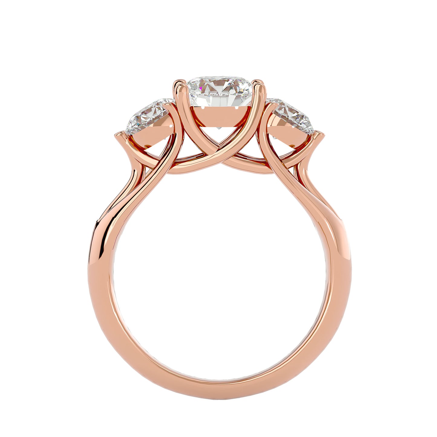Rosa side round diamond engagement ring