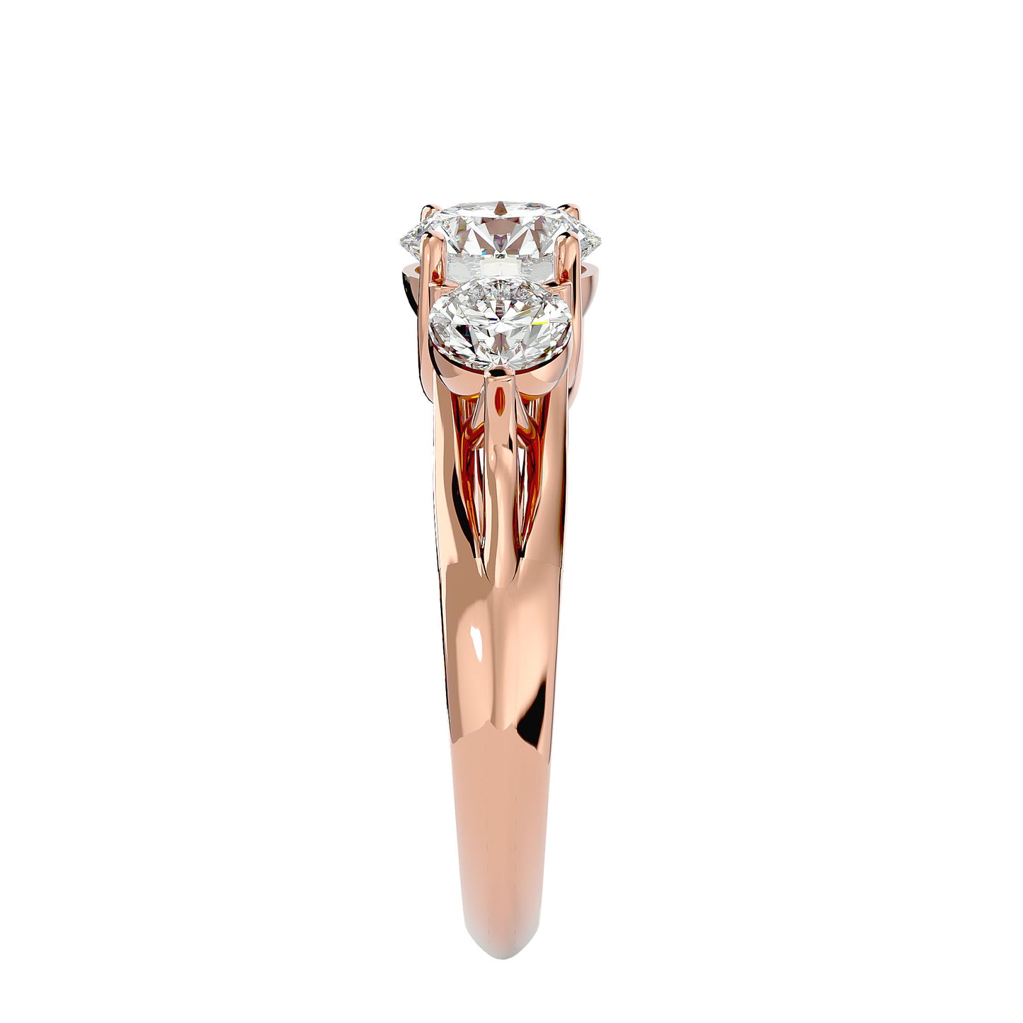Rosa side round diamond engagement ring