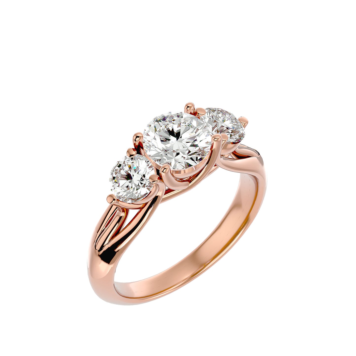 Rosa side round diamond engagement ring