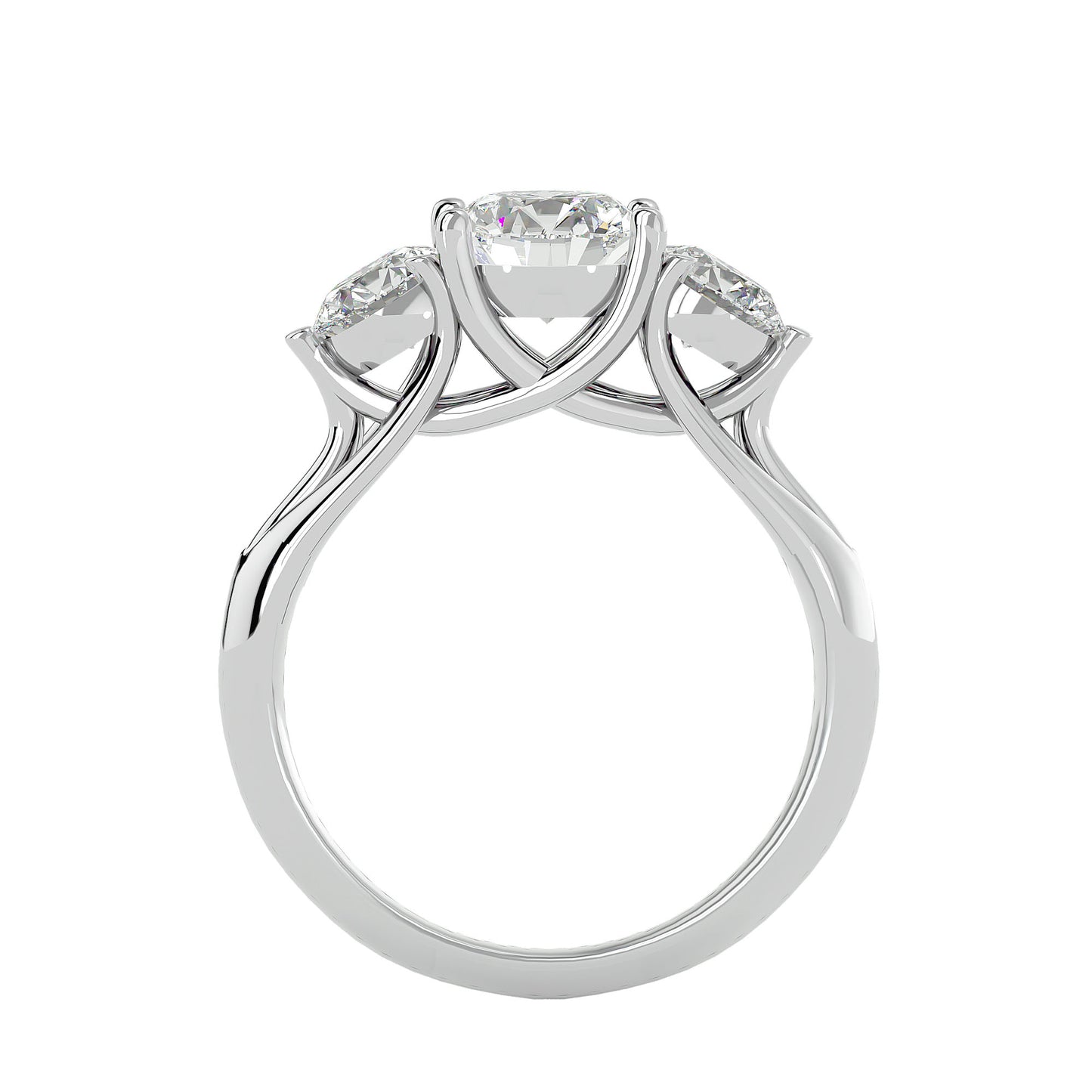 Rosa side round diamond engagement ring