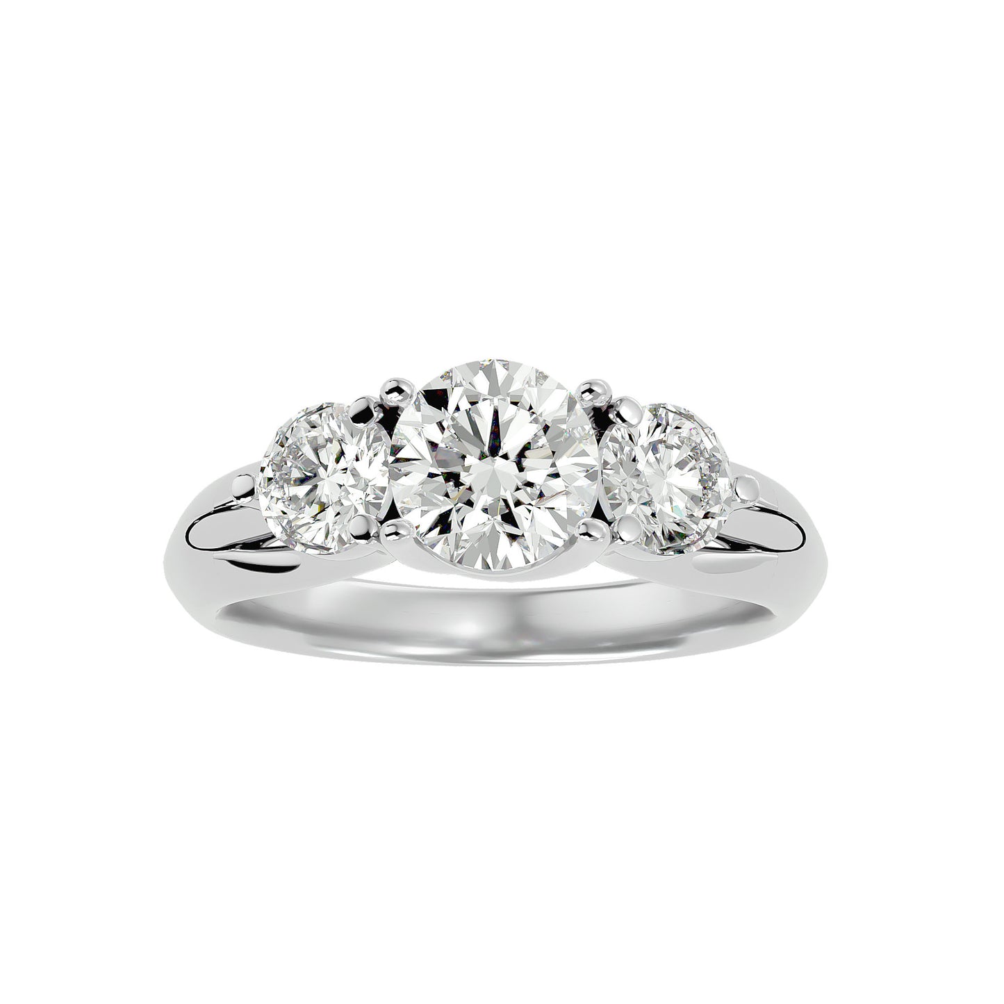 Rosa side round diamond engagement ring