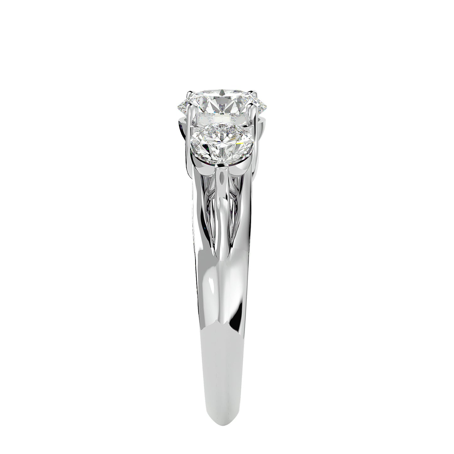 Rosa side round diamond engagement ring