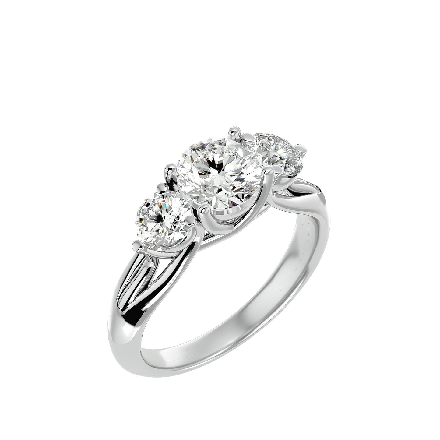 Rosa side round diamond engagement ring