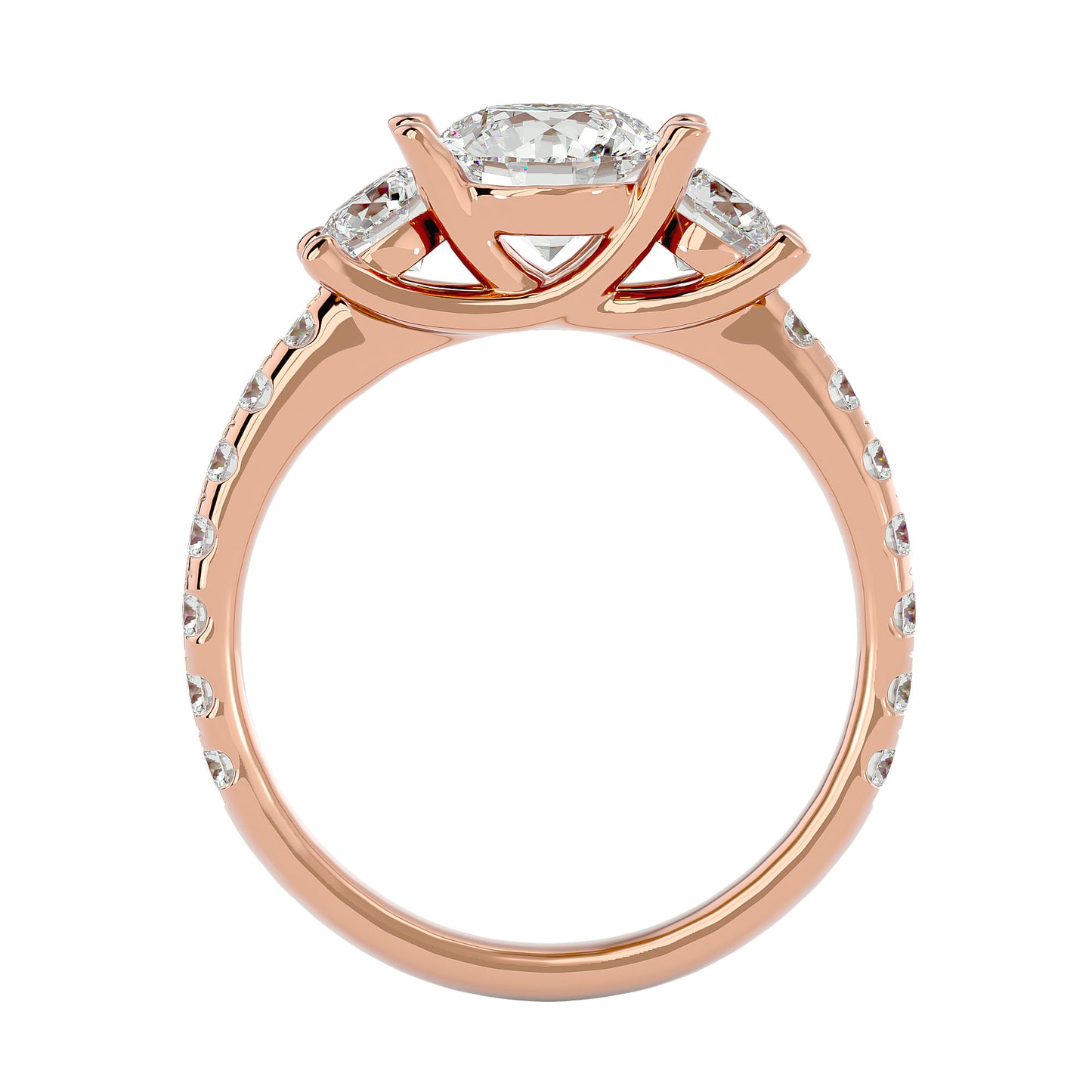 Vittoria side round diamond engagement ring