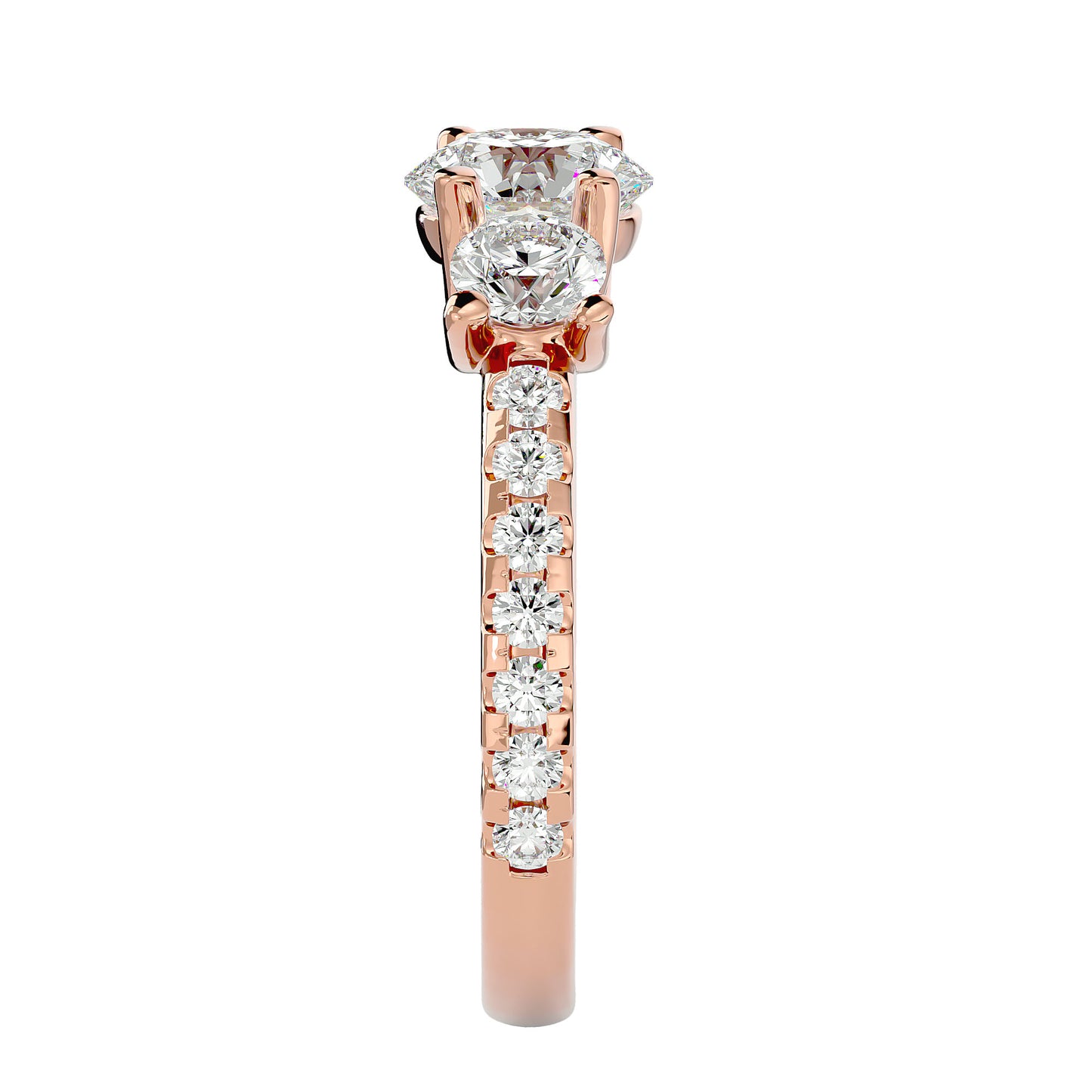 Vittoria side round diamond engagement ring