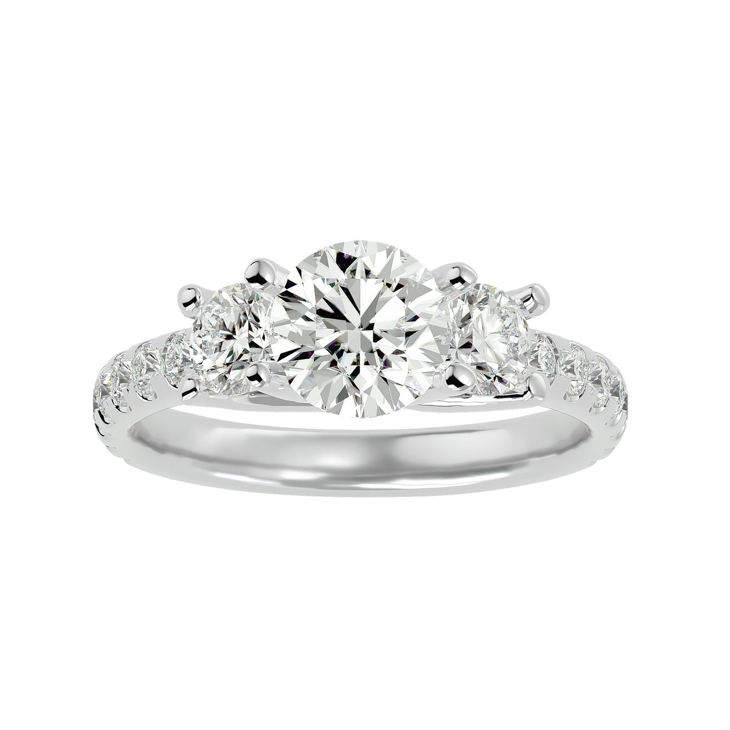 Vittoria side round diamond engagement ring