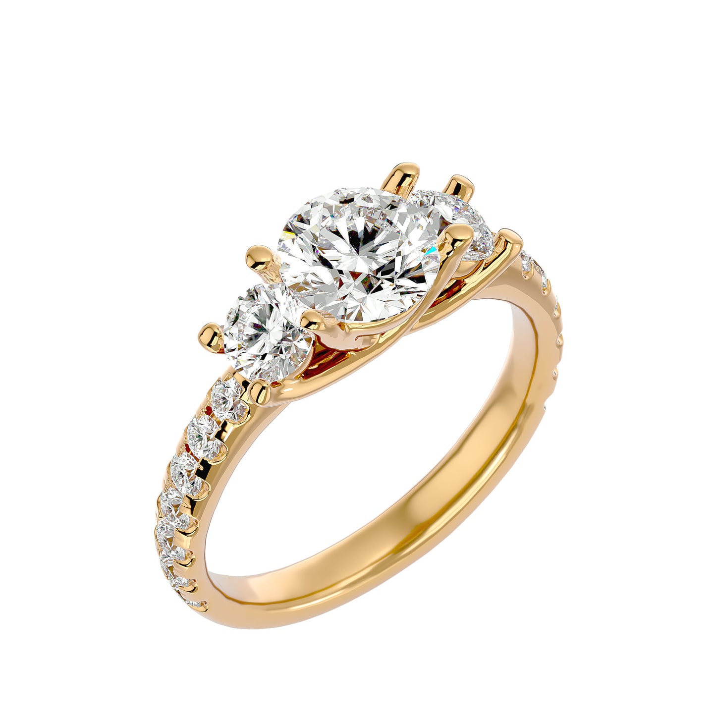 Vittoria side round diamond engagement ring