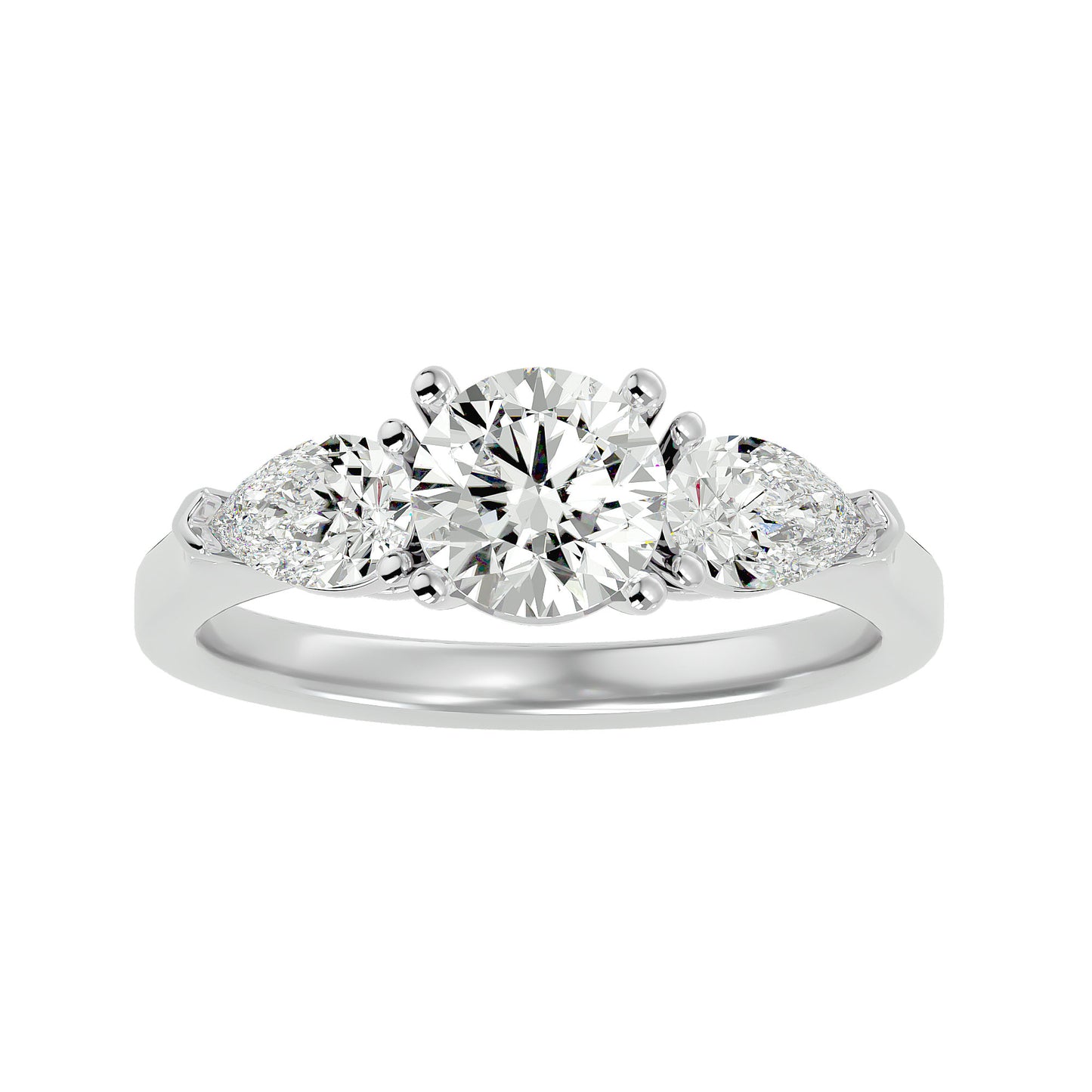 Giorgia side pear diamond engagement ring