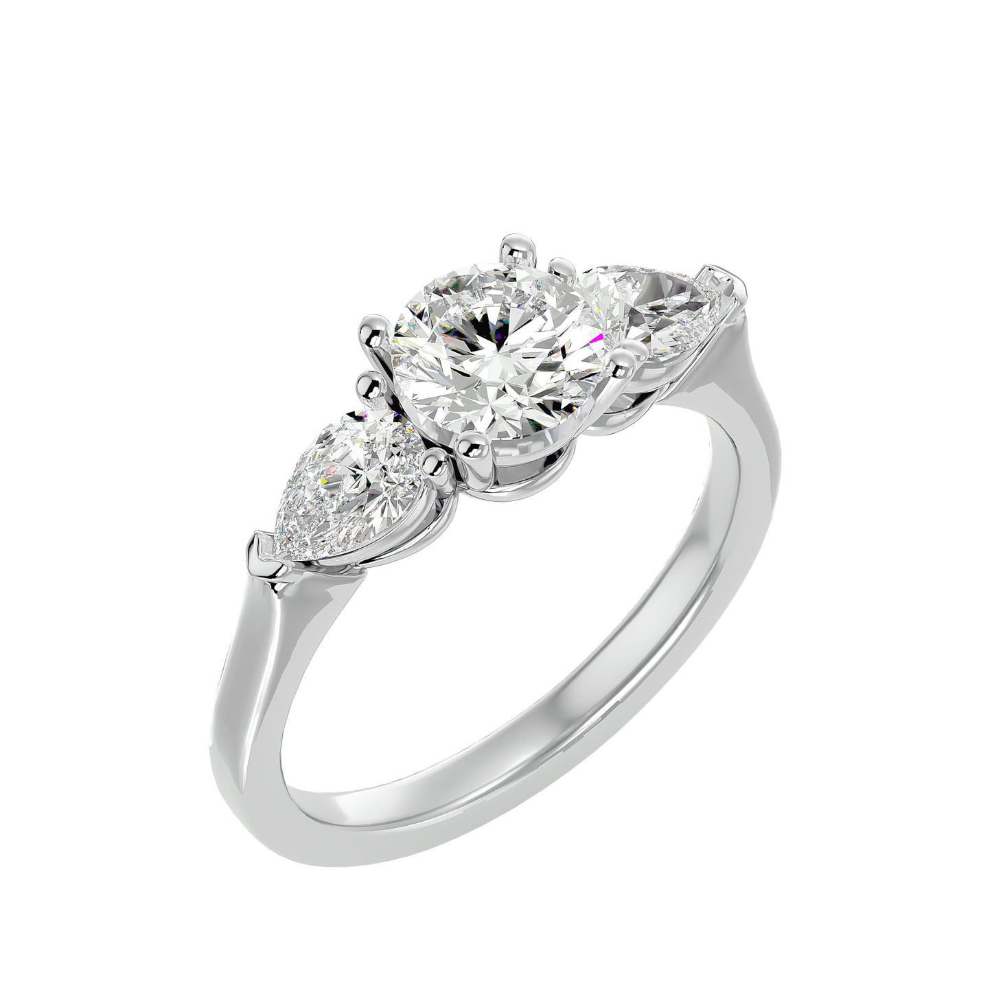 Giorgia side pear diamond engagement ring