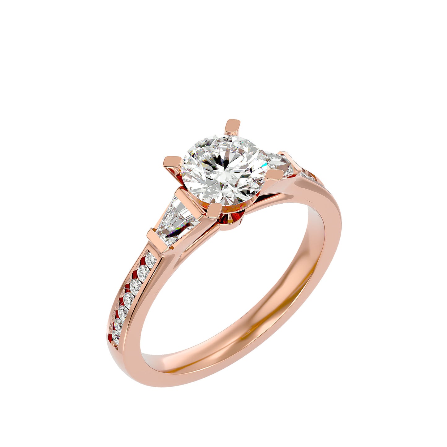 Giovanna side tapper diamond engagement ring
