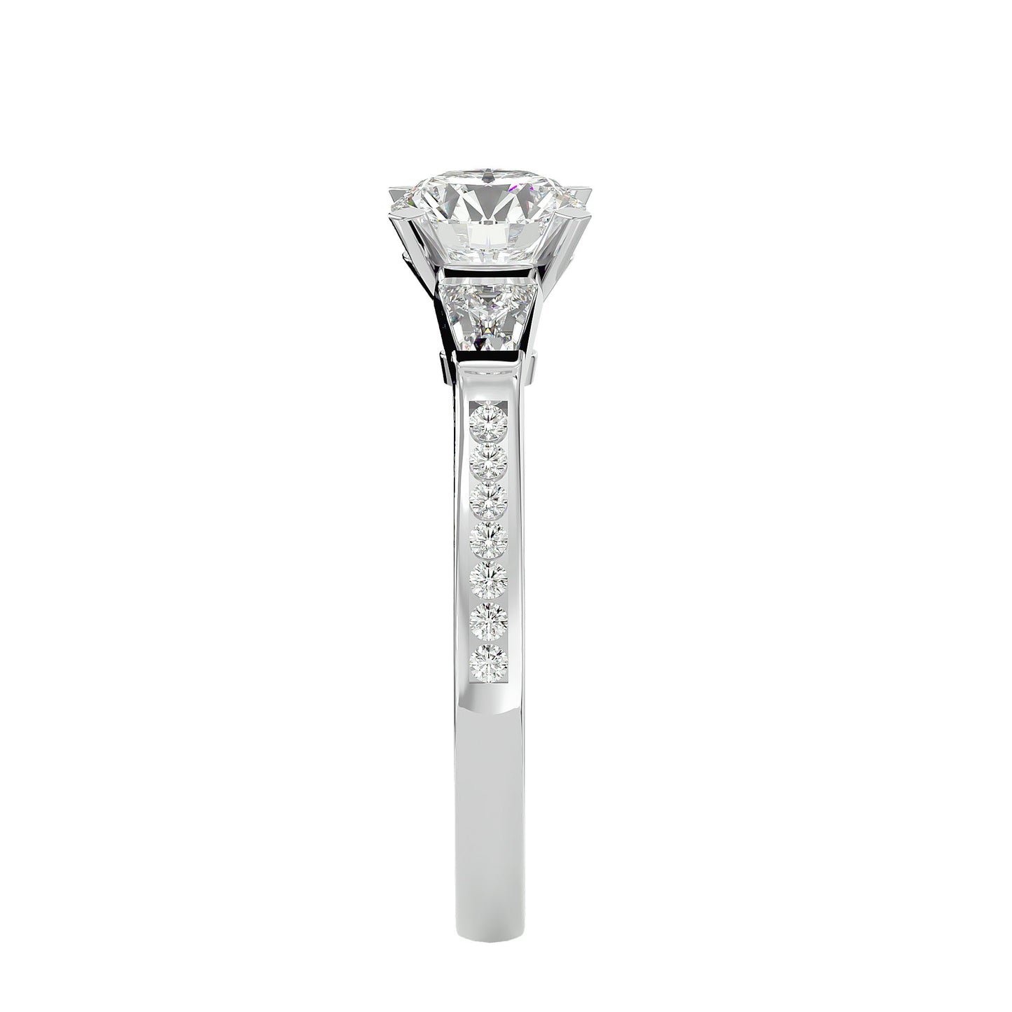 Giovanna side tapper diamond engagement ring