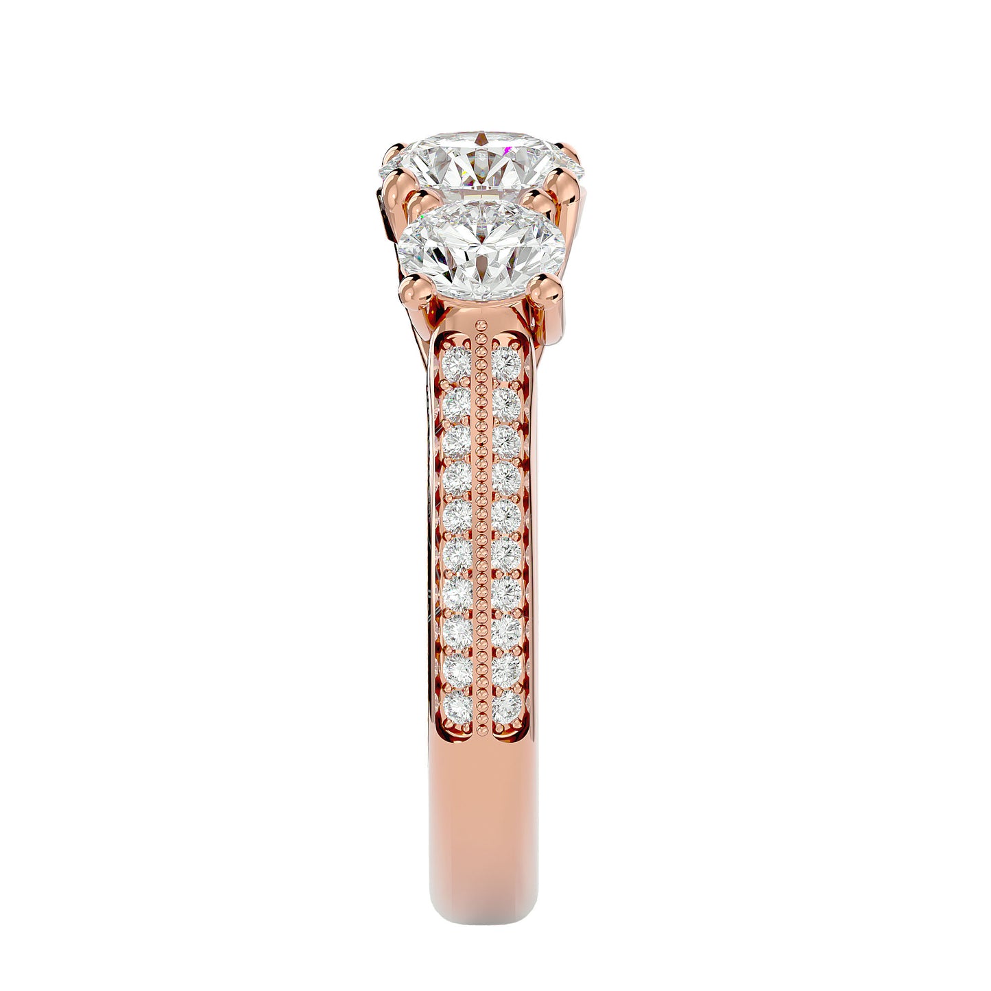 Veronica side round diamond engagement ring