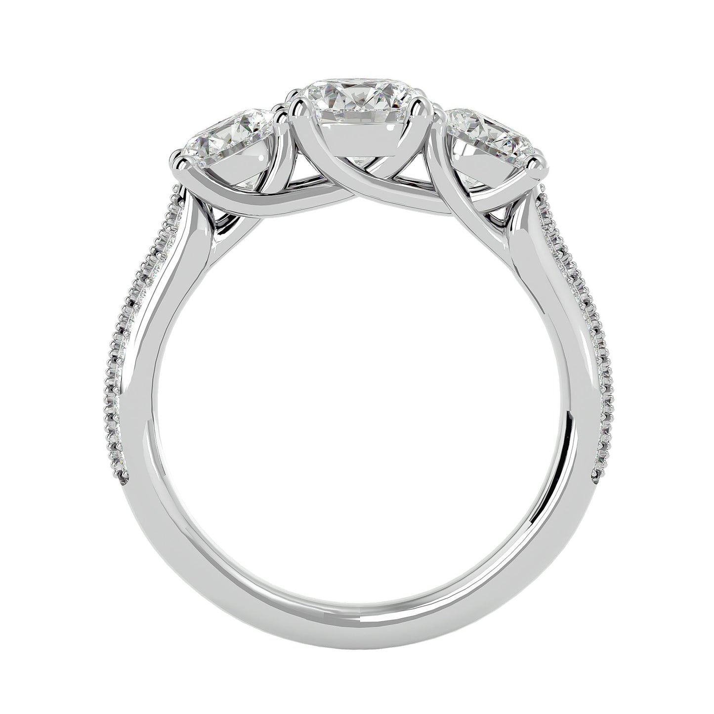 Veronica side round diamond engagement ring
