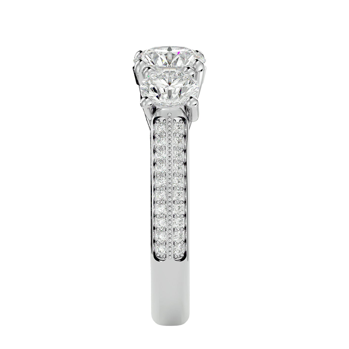 Veronica side round diamond engagement ring