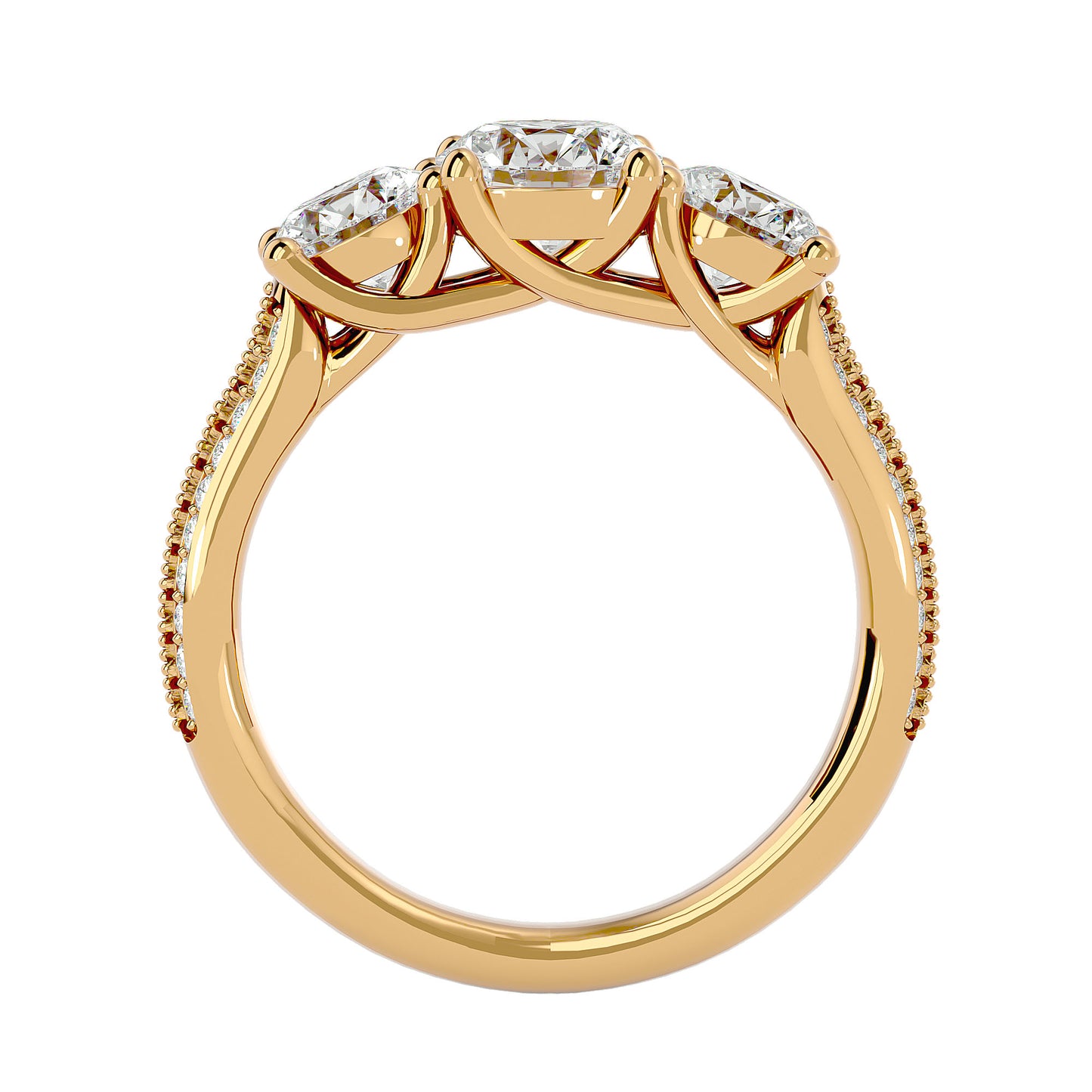 Veronica side round diamond engagement ring
