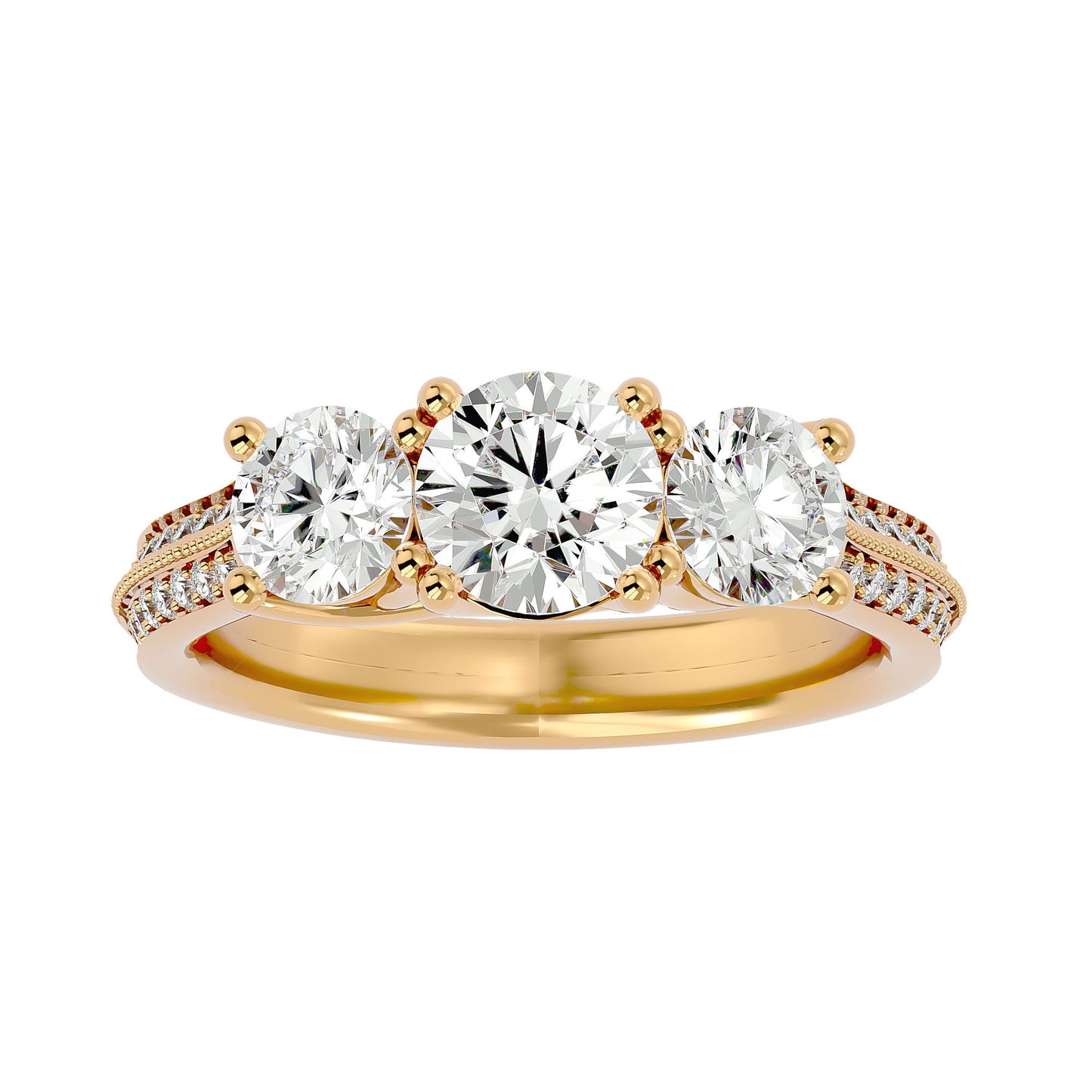 Veronica side round diamond engagement ring