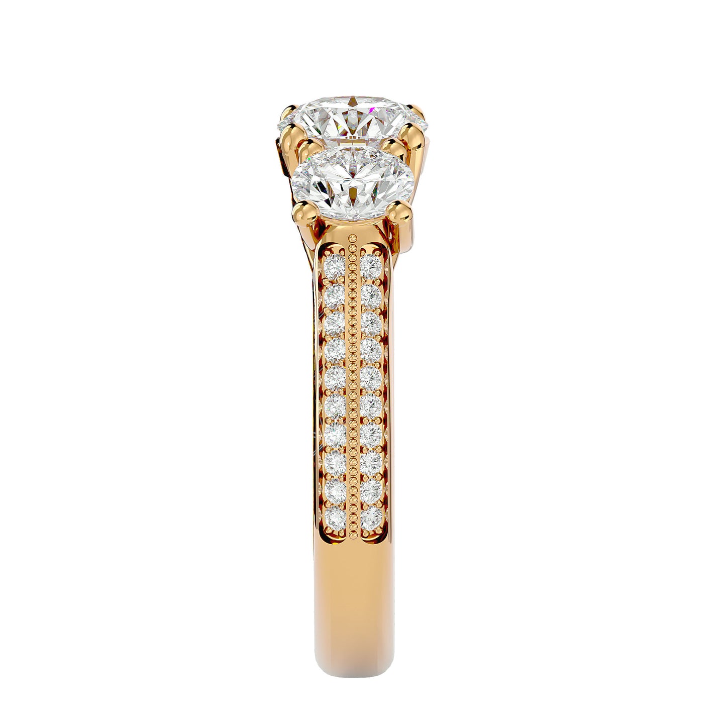 Veronica side round diamond engagement ring