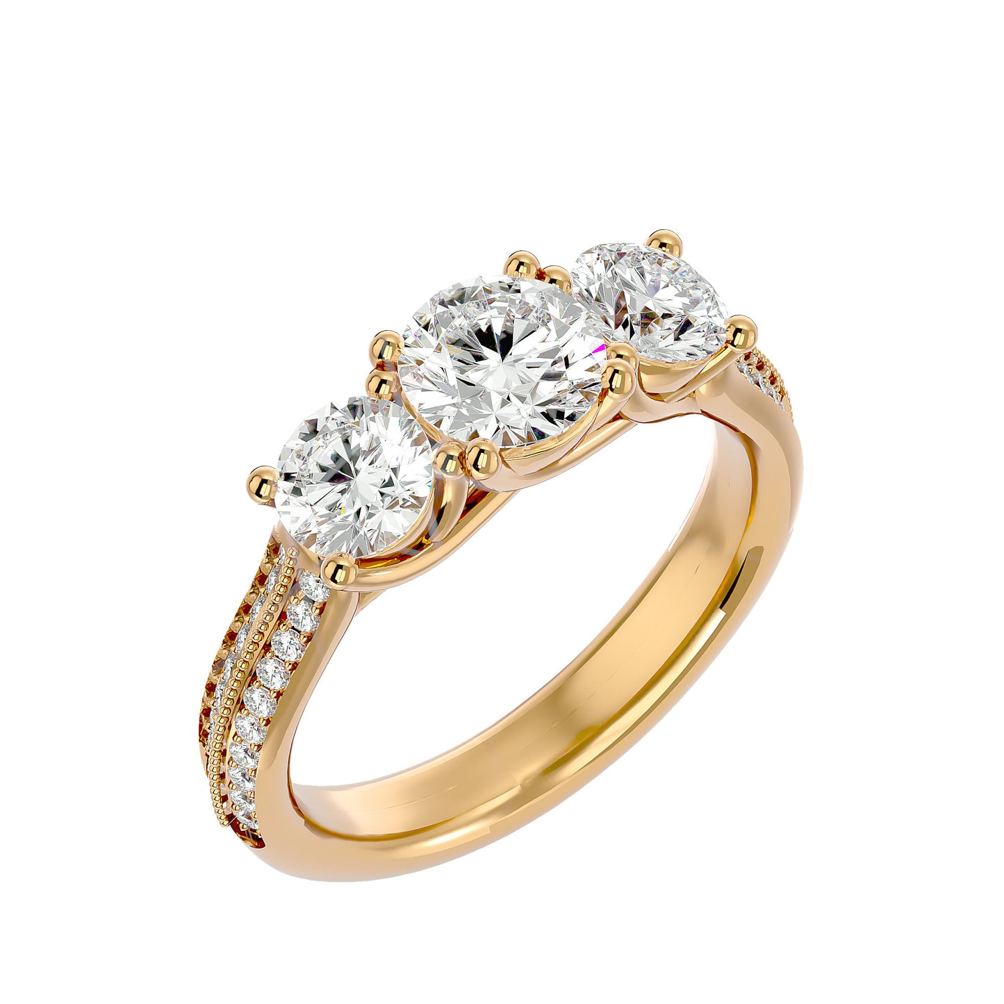 Veronica side round diamond engagement ring