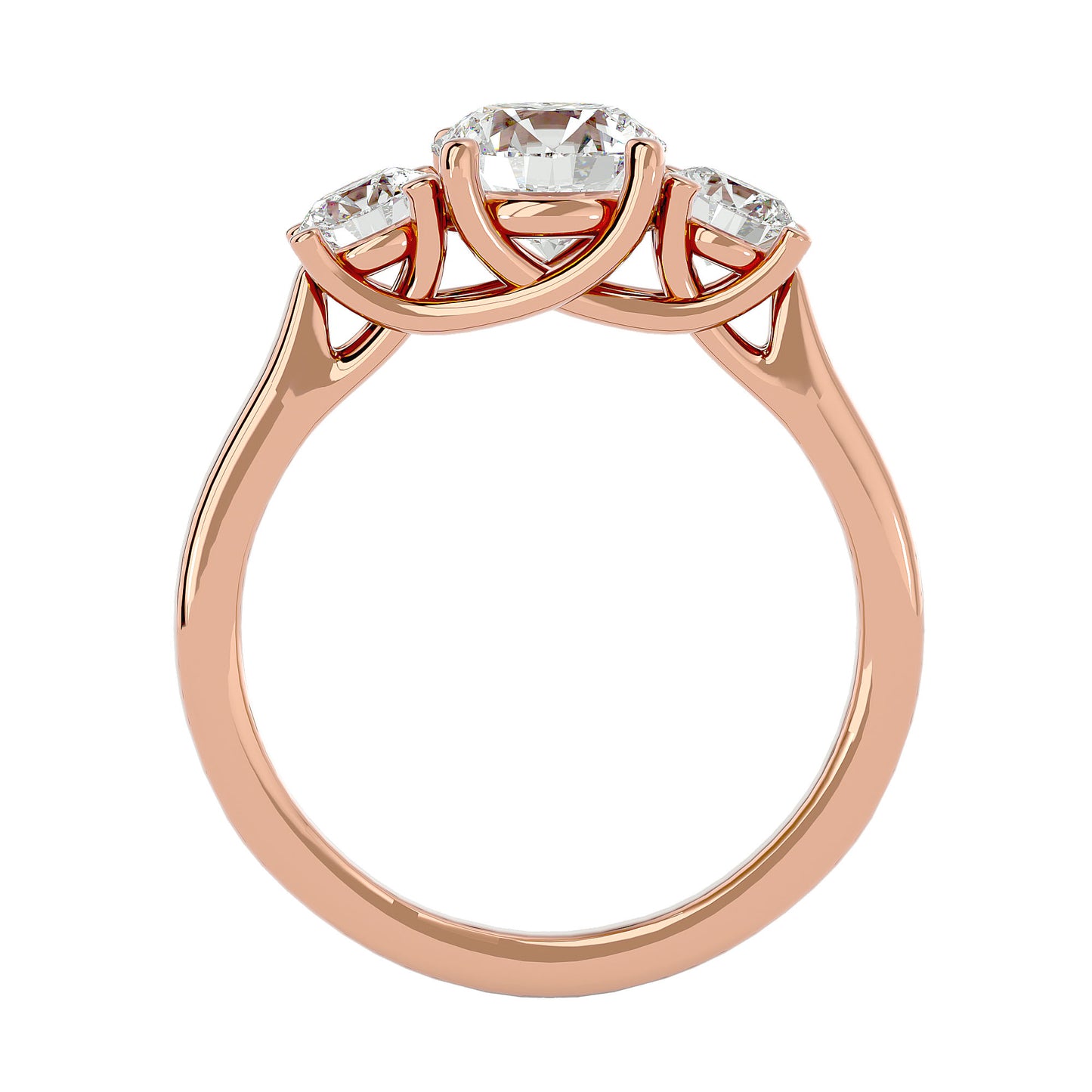 Sanne side round diamond engagement ring