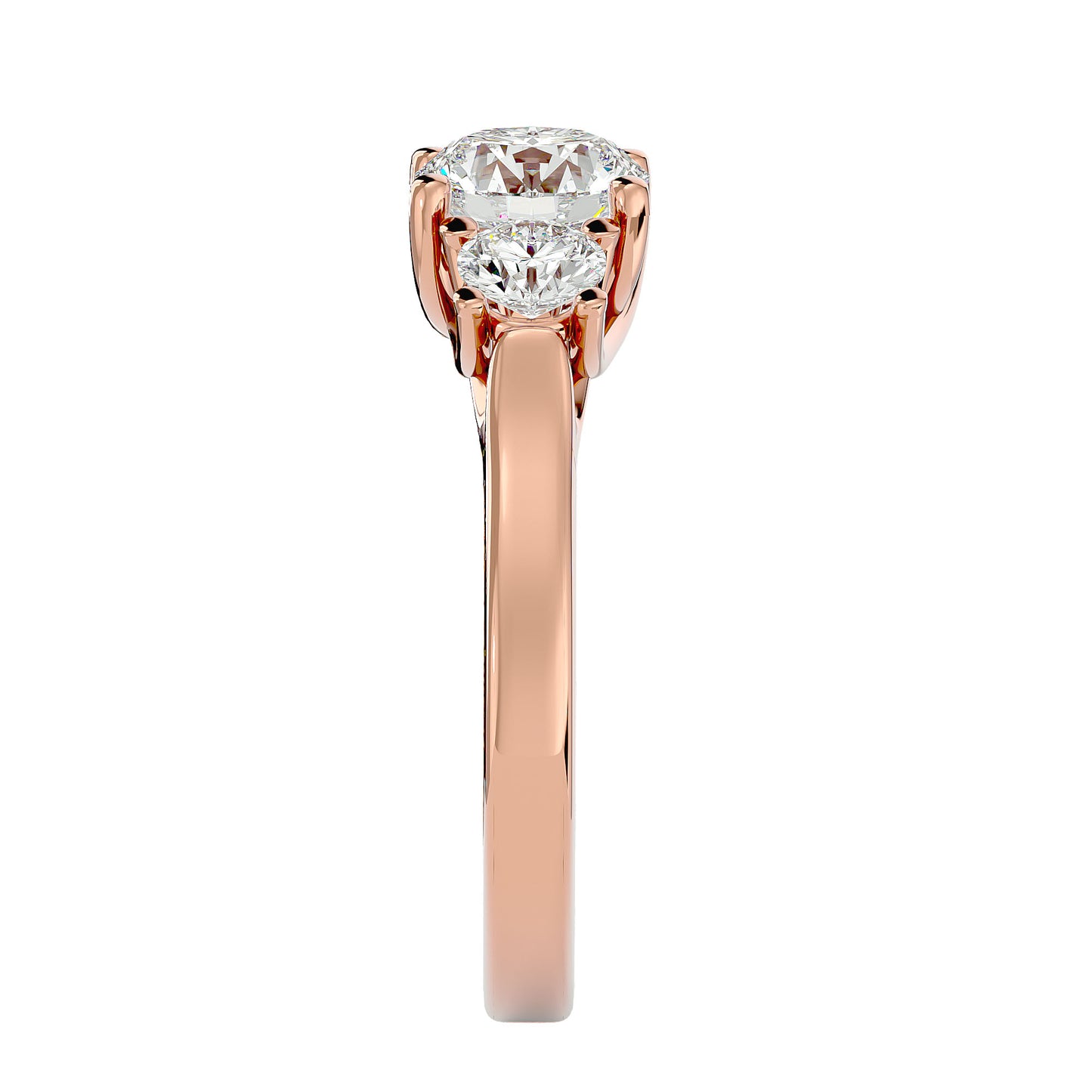 Sanne side round diamond engagement ring