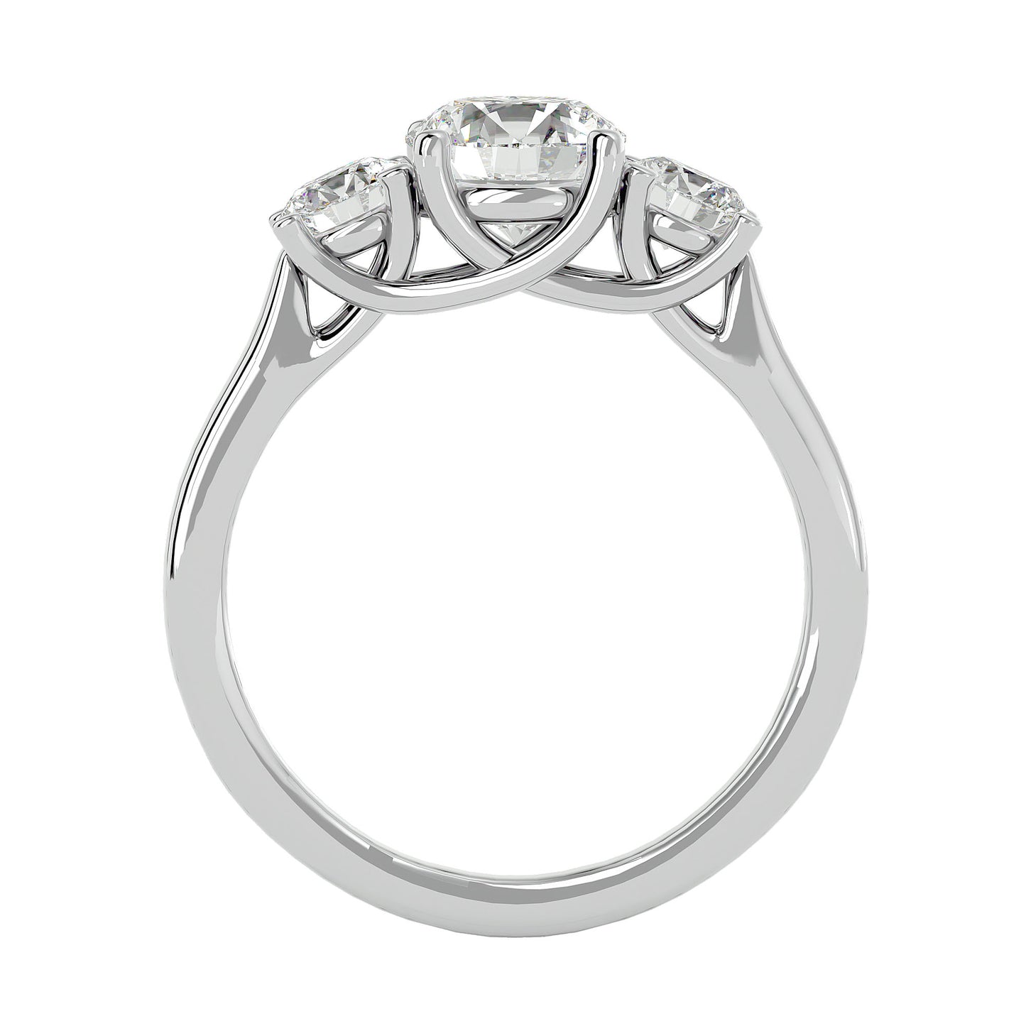 Sanne side round diamond engagement ring