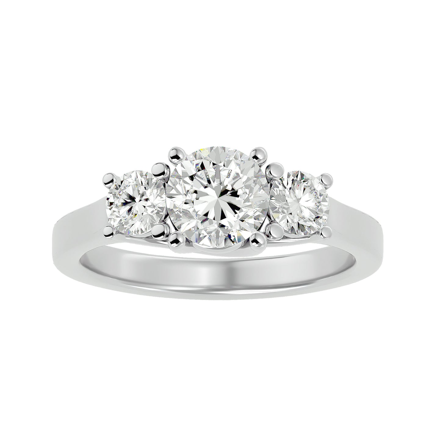 Sanne side round diamond engagement ring