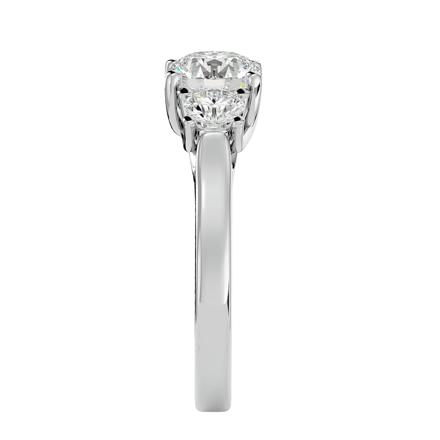 Sanne side round diamond engagement ring