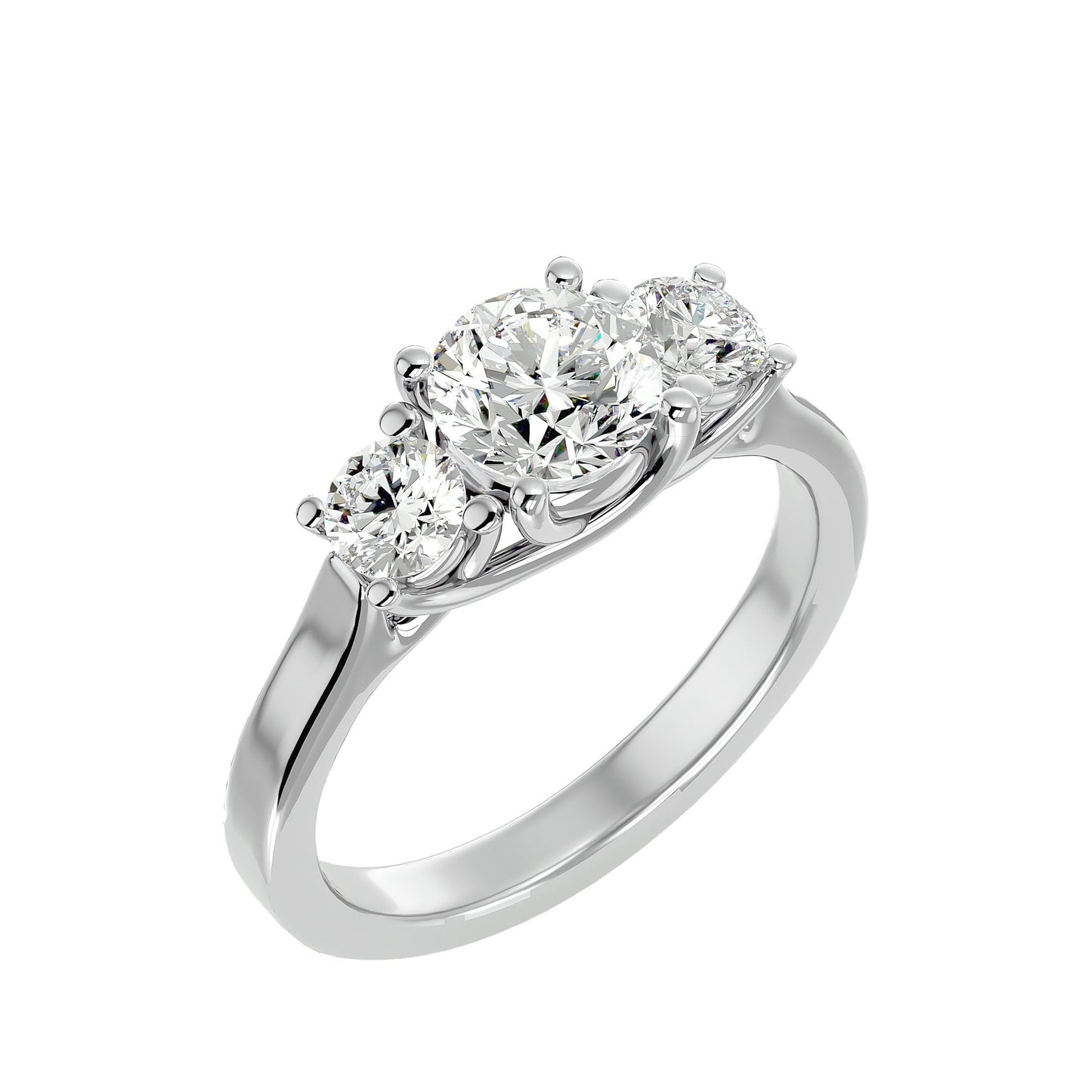 Sanne side round diamond engagement ring