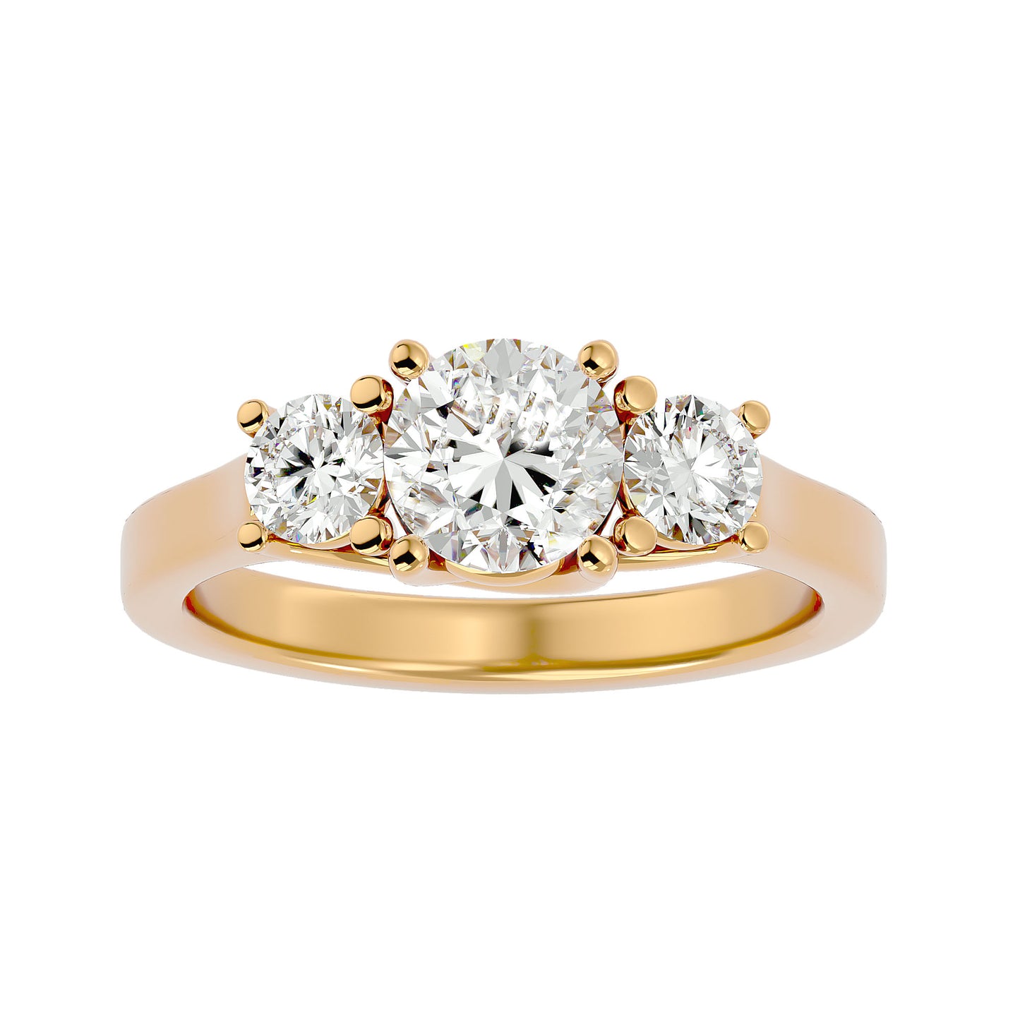 Sanne side round diamond engagement ring