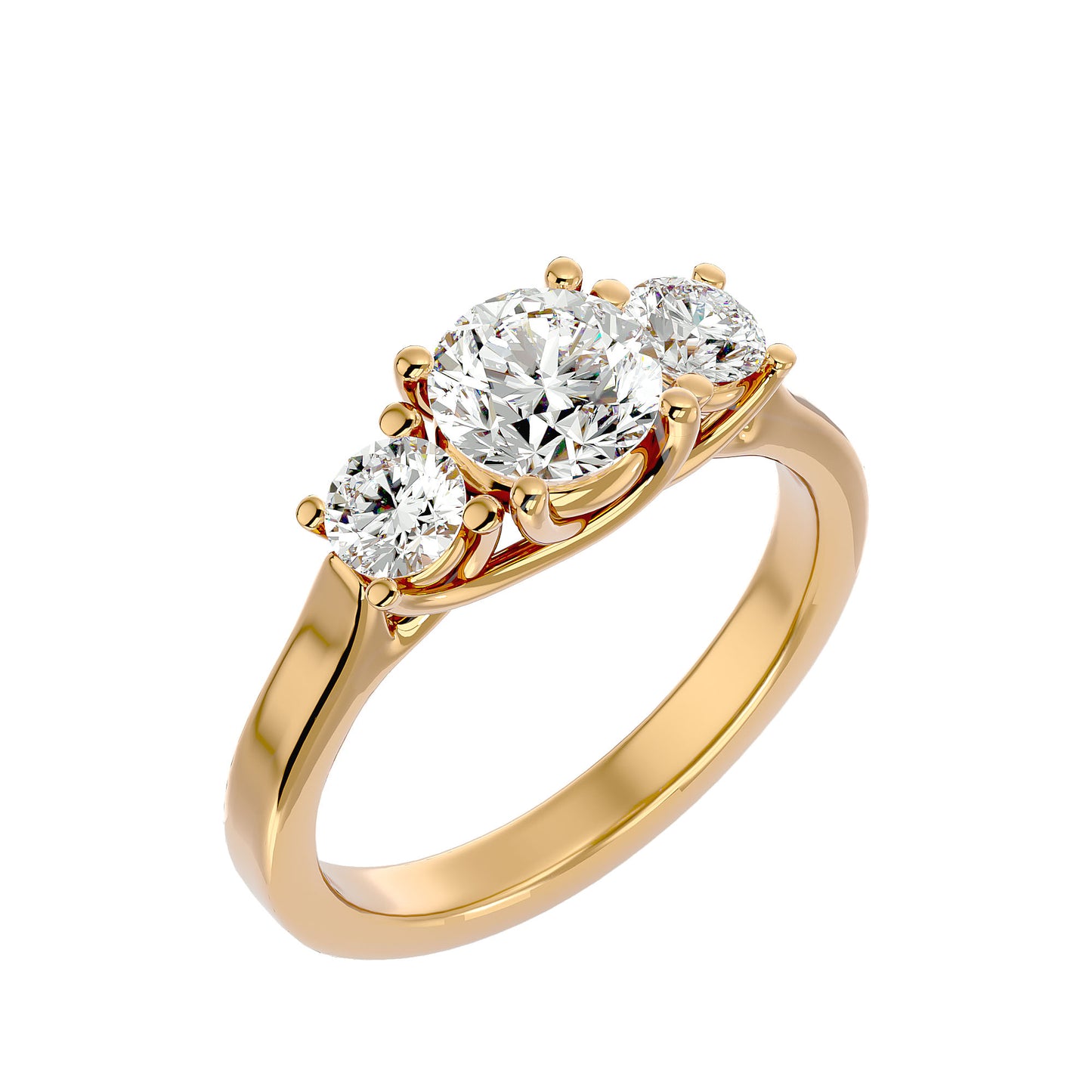 Sanne side round diamond engagement ring