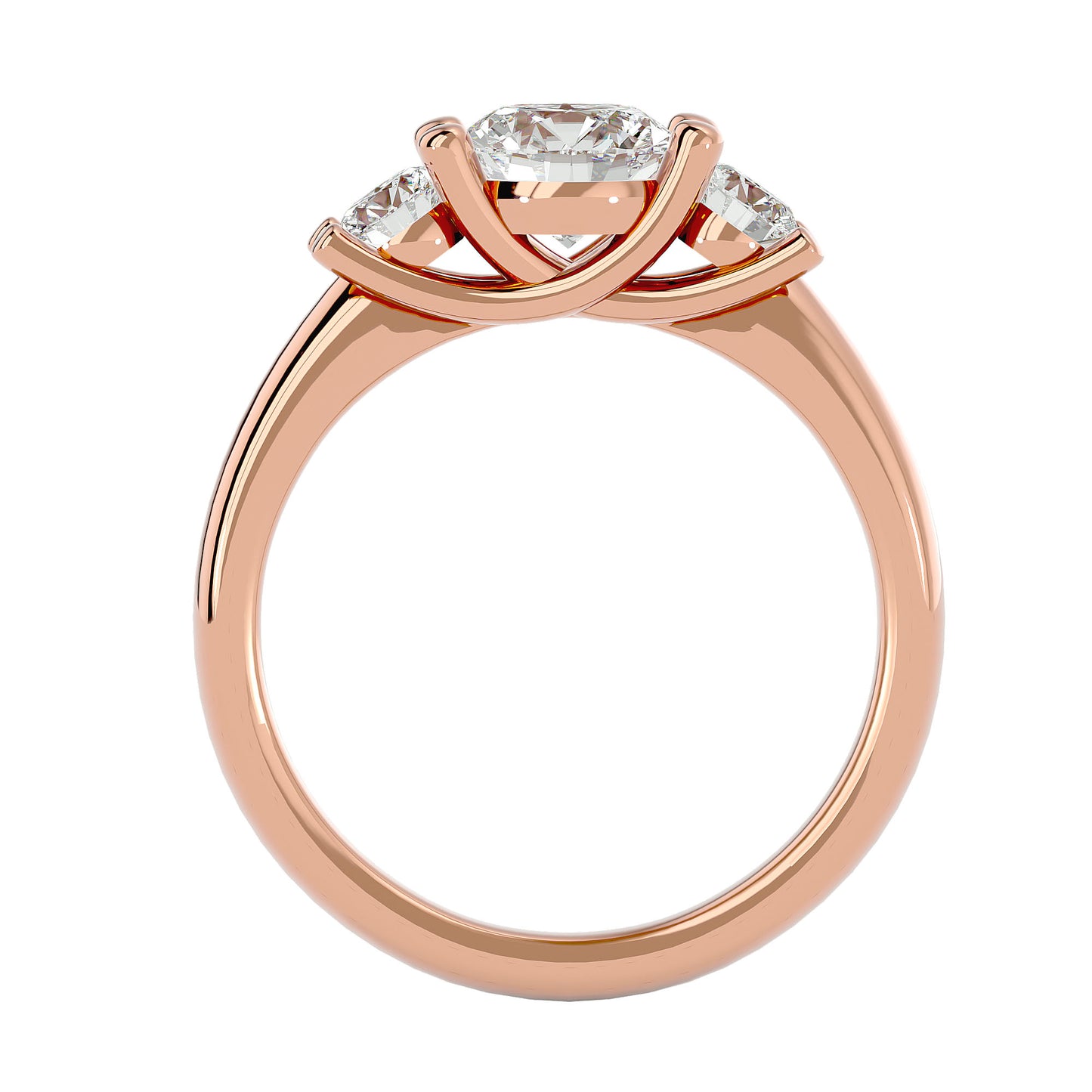 Alba side round diamond engagement ring
