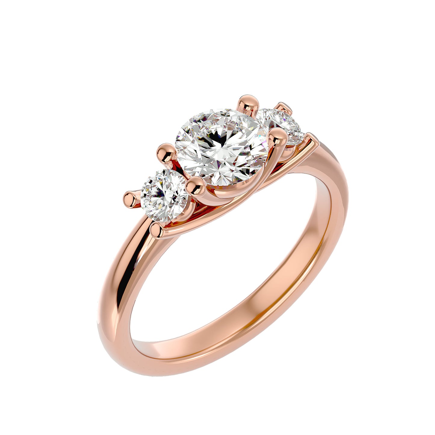 Alba side round diamond engagement ring