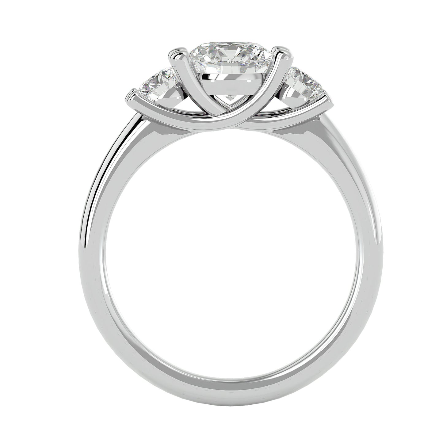 Alba side round diamond engagement ring