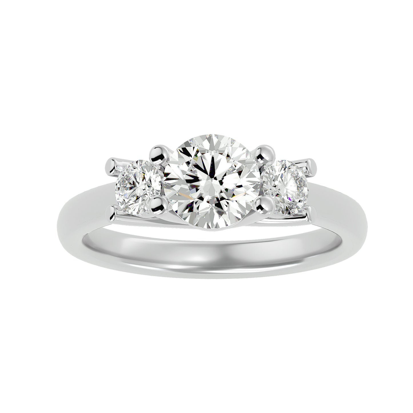 Alba side round diamond engagement ring