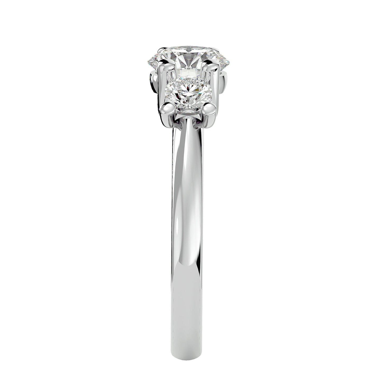 Alba side round diamond engagement ring