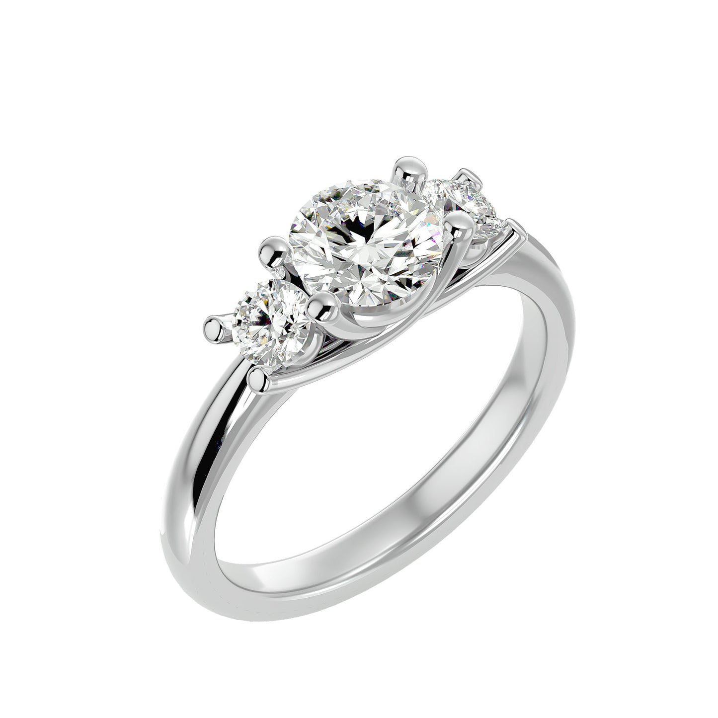 Alba side round diamond engagement ring
