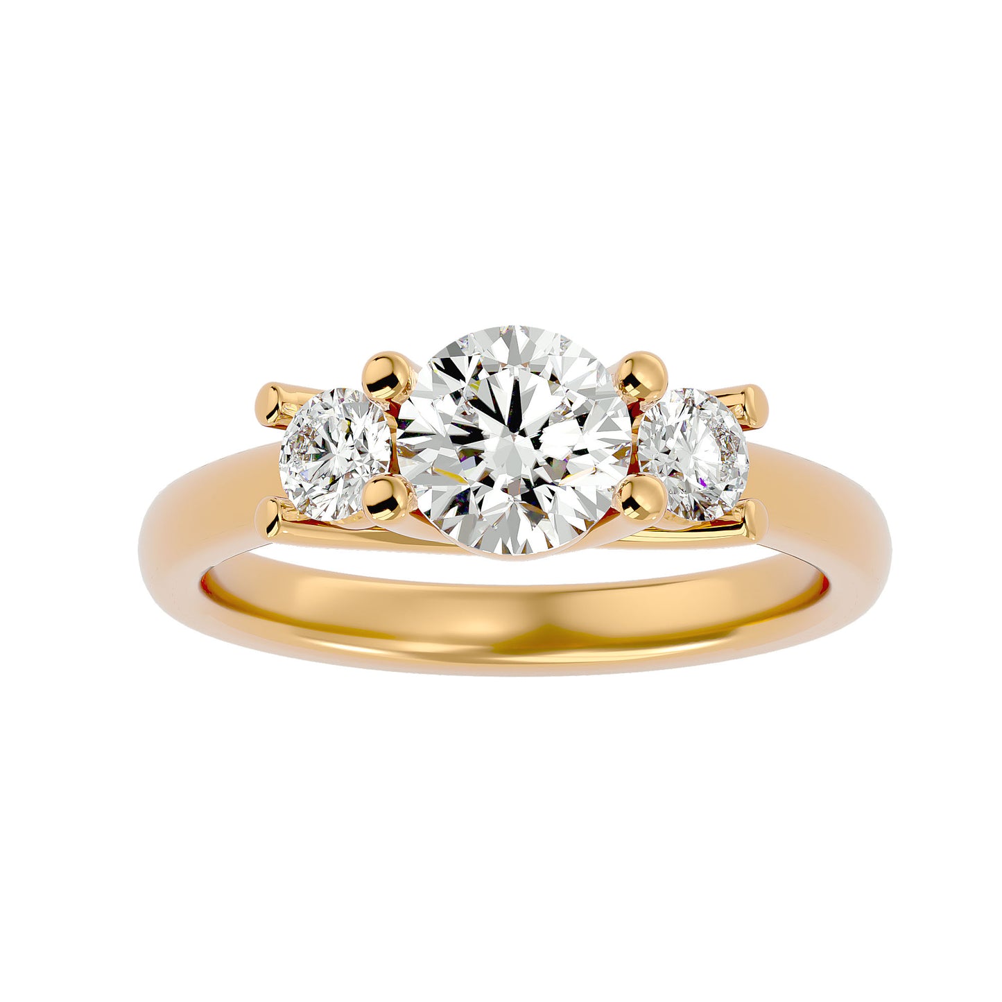Alba side round diamond engagement ring