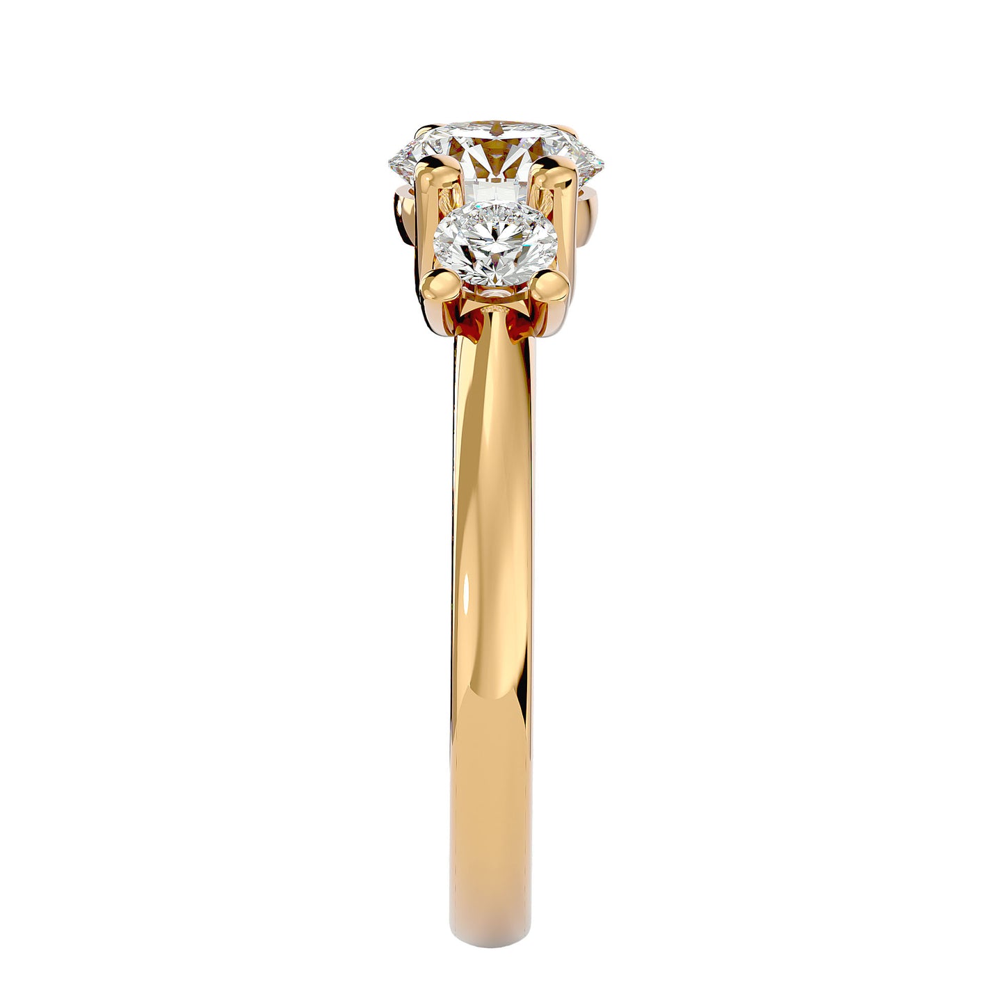 Alba side round diamond engagement ring