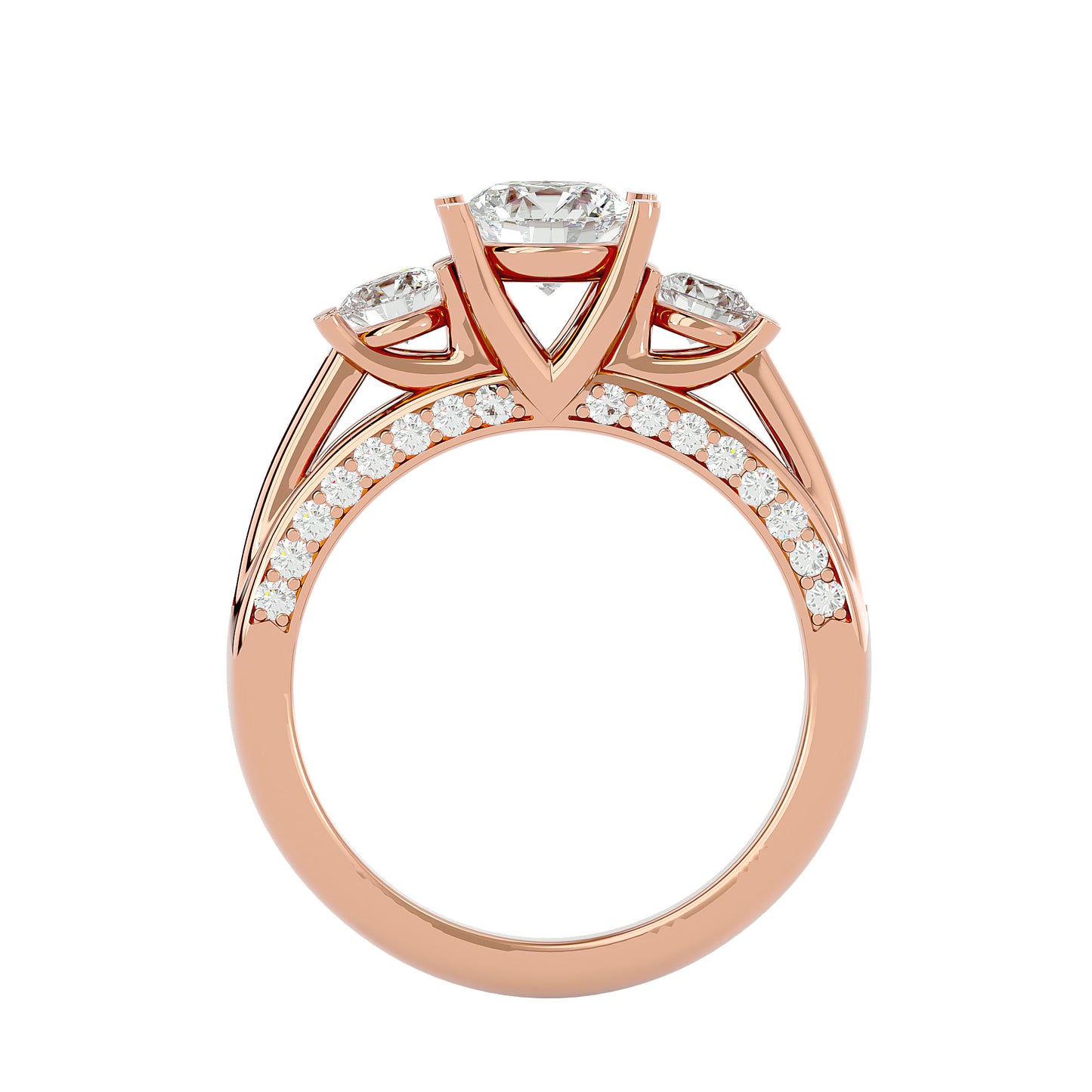 Samantha side round diamond engagement ring